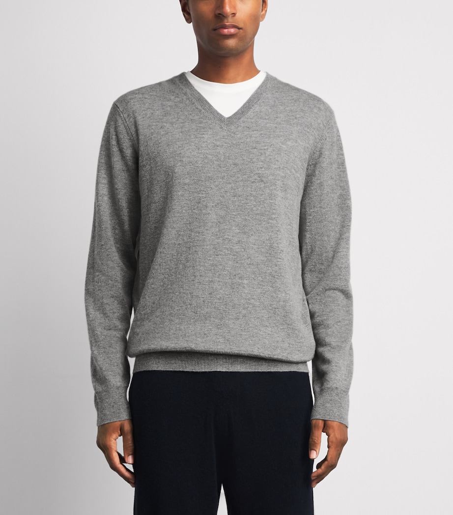Allude Mens Cashmere V-Neck Sweater Image 4
