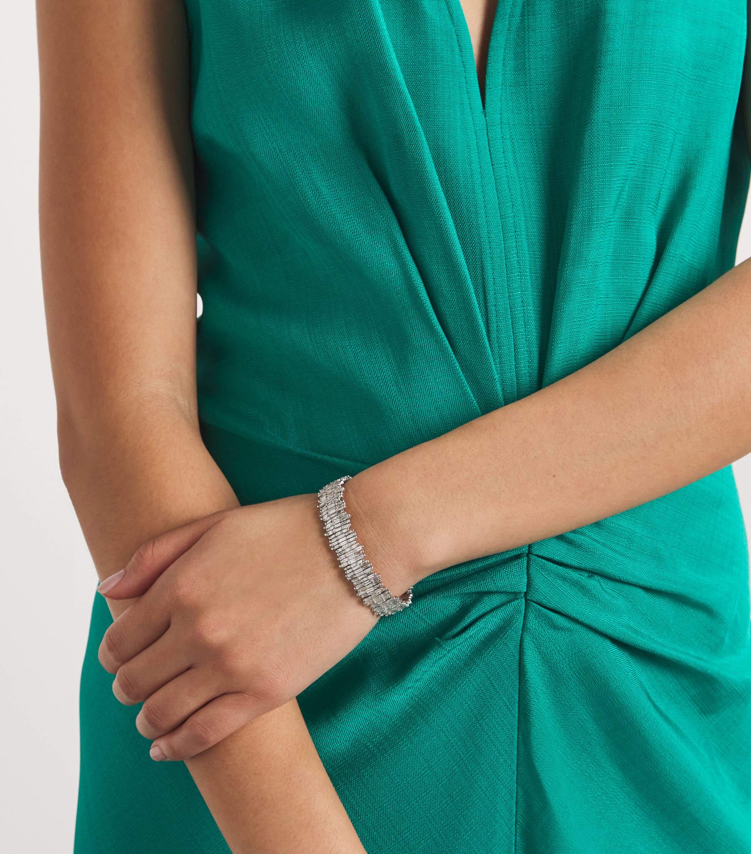 White Gold and Diamond Classic Three-Row Cuff 18K WG/WD Image 2