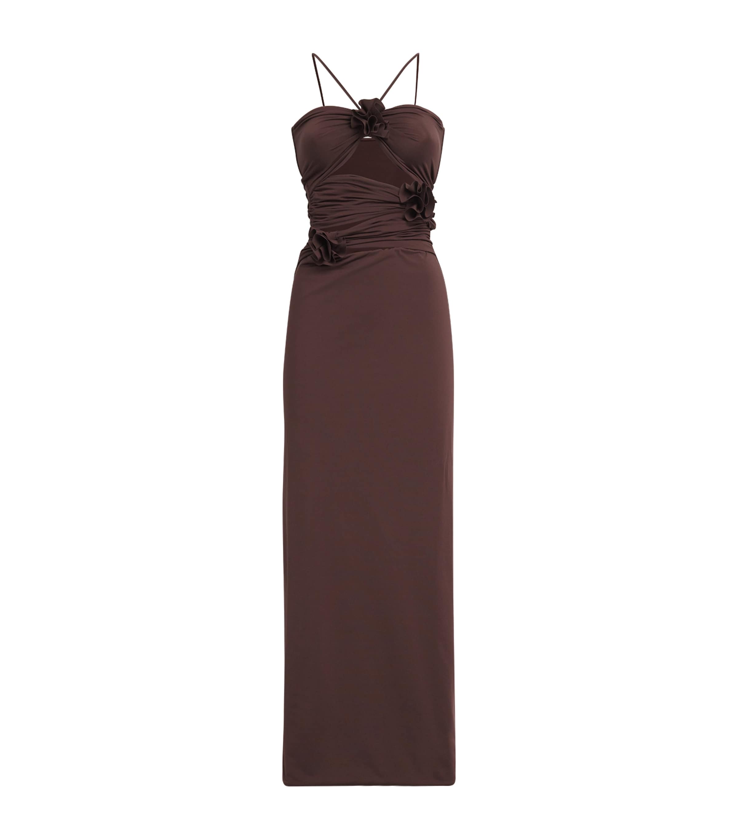 Shop Maygel Coronel Cut-out Venanera Maxi Dress In Brown