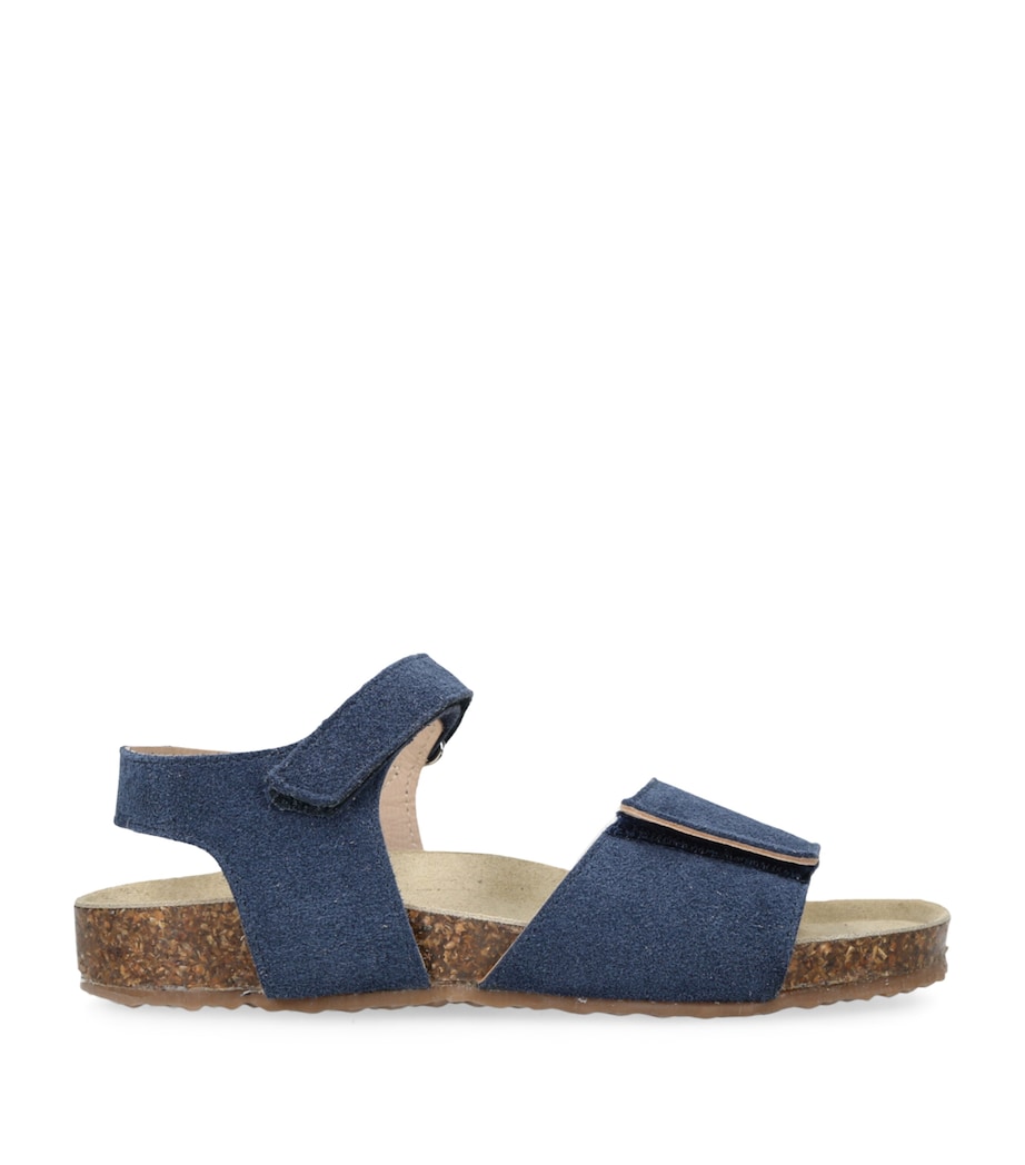 papouelli Suede Birkie Sandals Navy Image 1