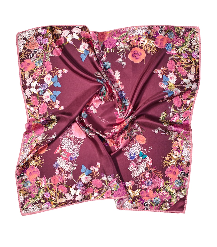 Silk Floral Scarf BORDEAUX Image 2