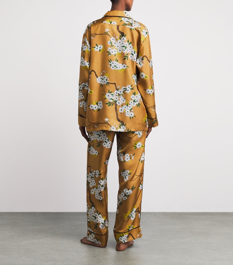 Olivia von Halle Womens Silk Floral Yves Pyjama Set Carmena Image 4