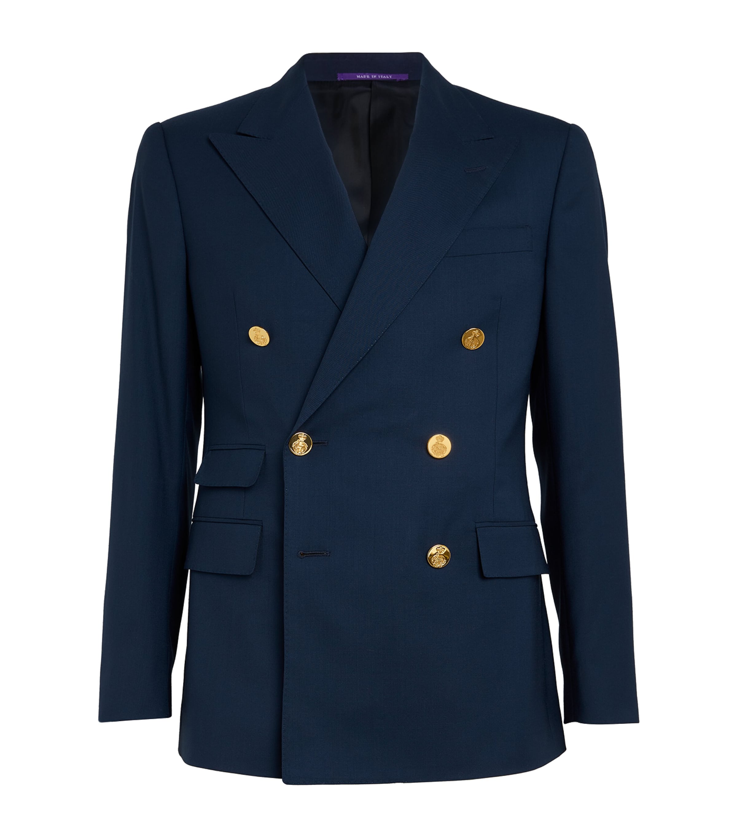 Shop Ralph Lauren Purple Label Double-breasted Suit Jacket In Navy