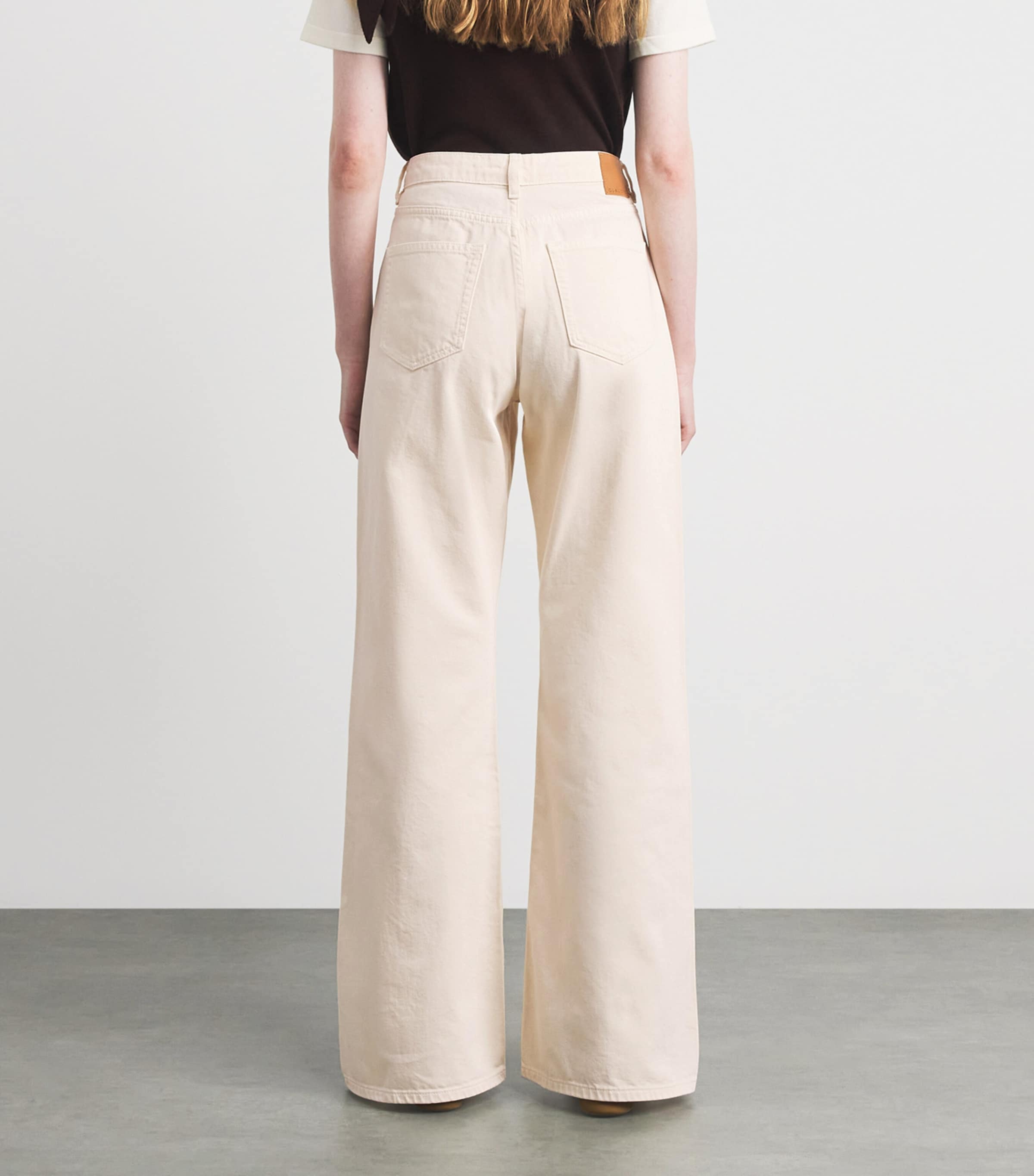 Claudie Pierlot Womens High-Rise Flared Jeans Light Beige Denim Image 5