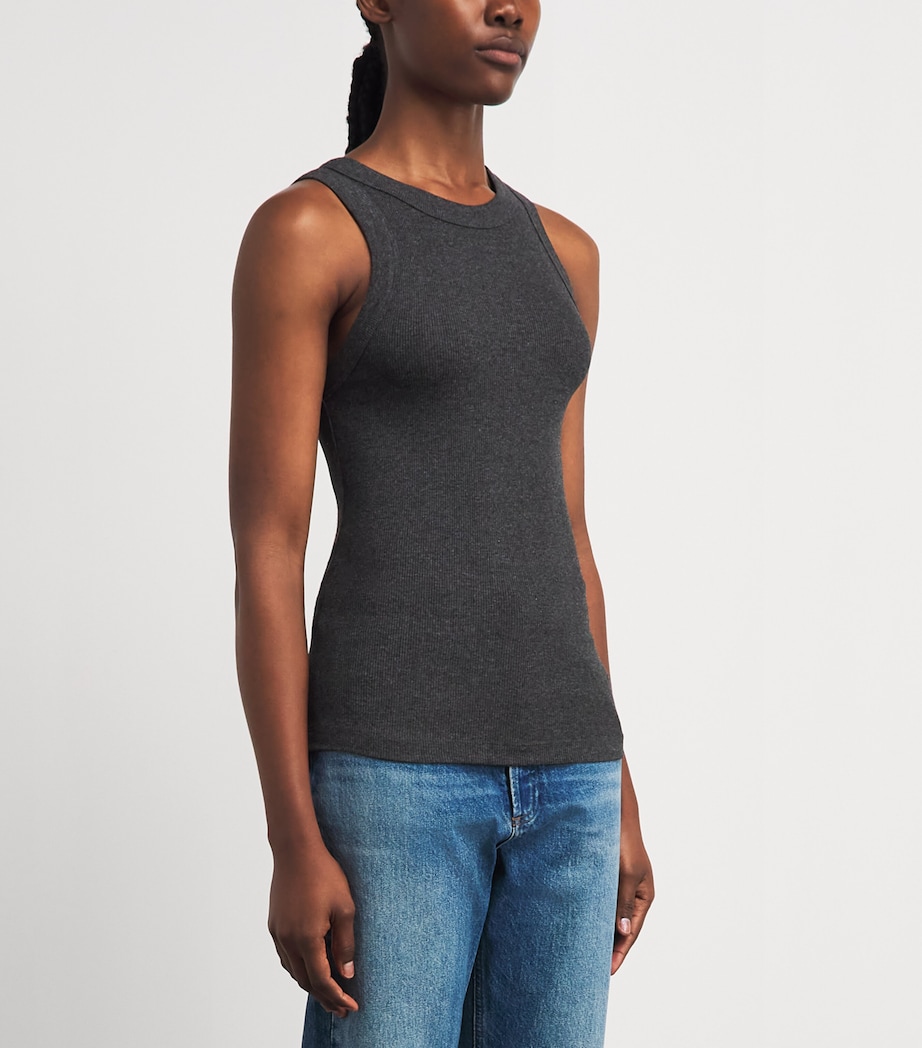 AGOLDE Womens Leigh Tank Top Charcoal Heathe Image 4