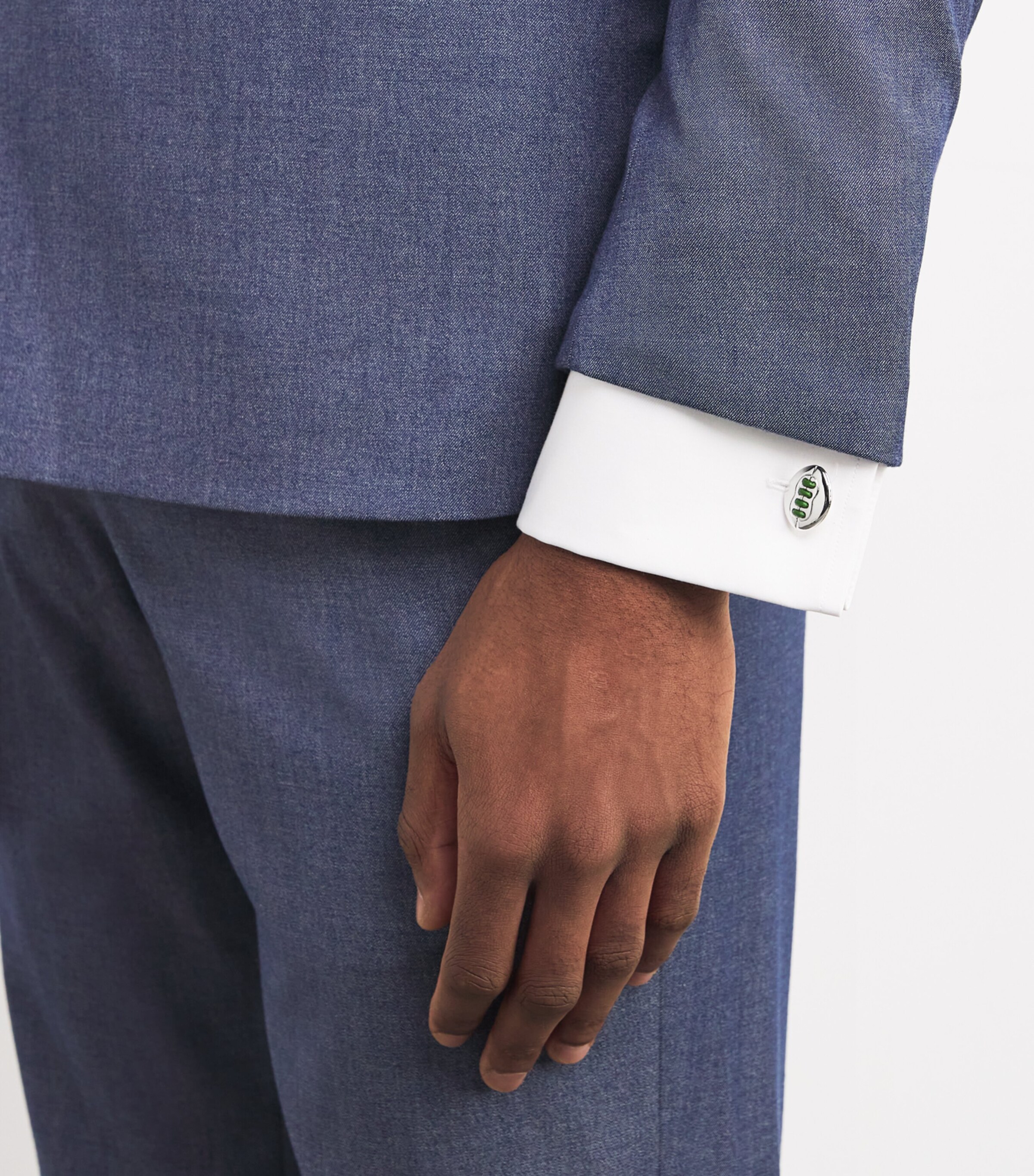 Babette Wasserman Thread-Detail American Football Cufflinks Silver Image 2