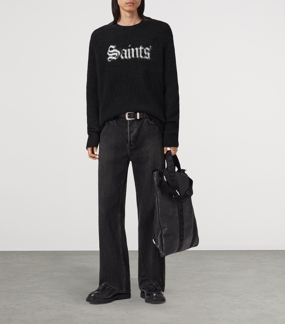 Wool-Blend Saints Sweater BLACK/CHALK WHITE Image 3