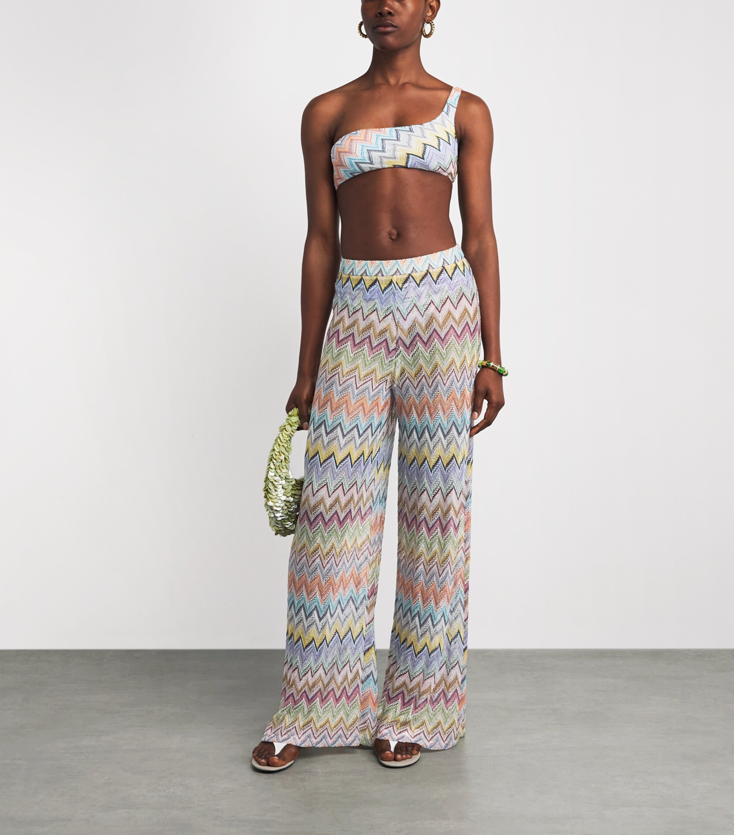 Missoni Womens Zigzag Wide-Leg Trousers Smsor Multicolor Image 2