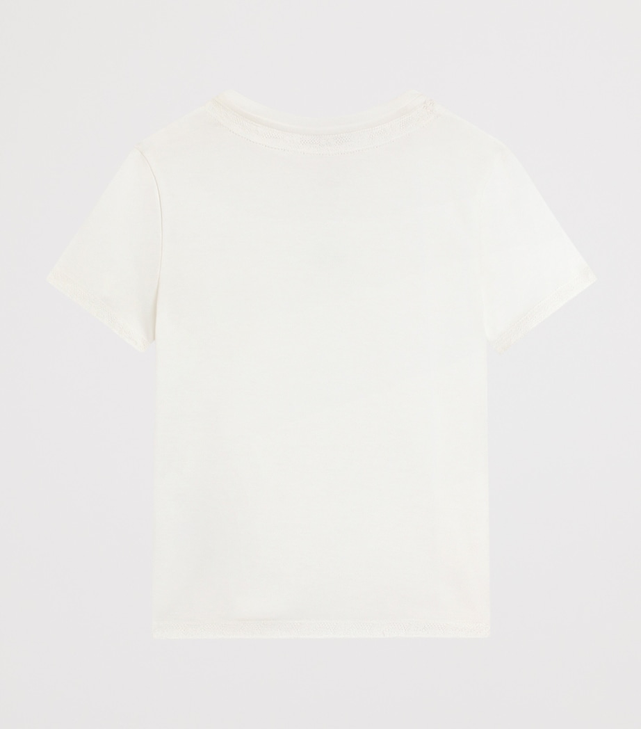 Dolce&Gabbana Kids Cotton Lace-Detail T-Shirt (8-12+ Years) White Image 2