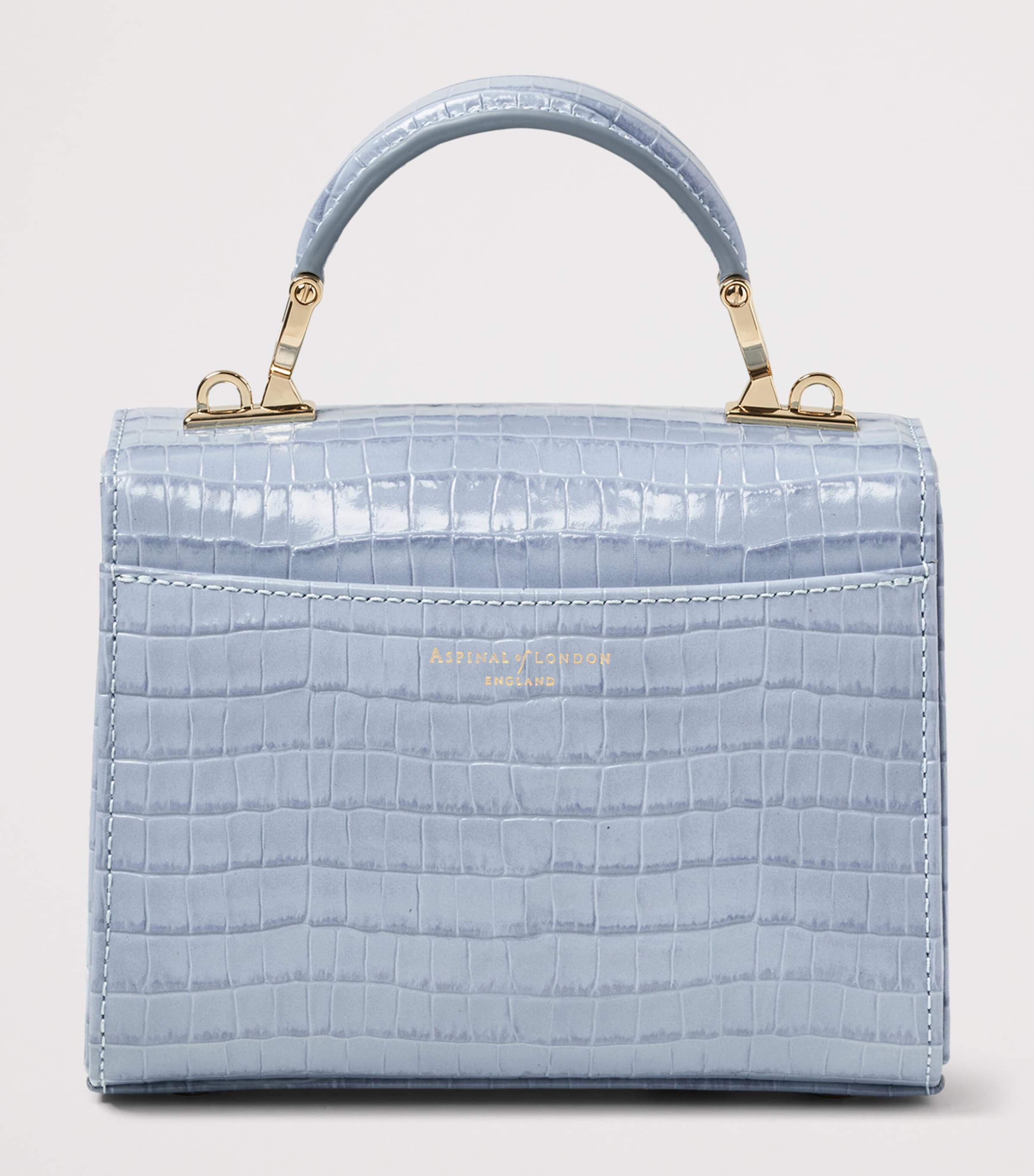 Aspinal Of London Mini Leather Mayfair Top-Handle Bag Skyblue Image 4
