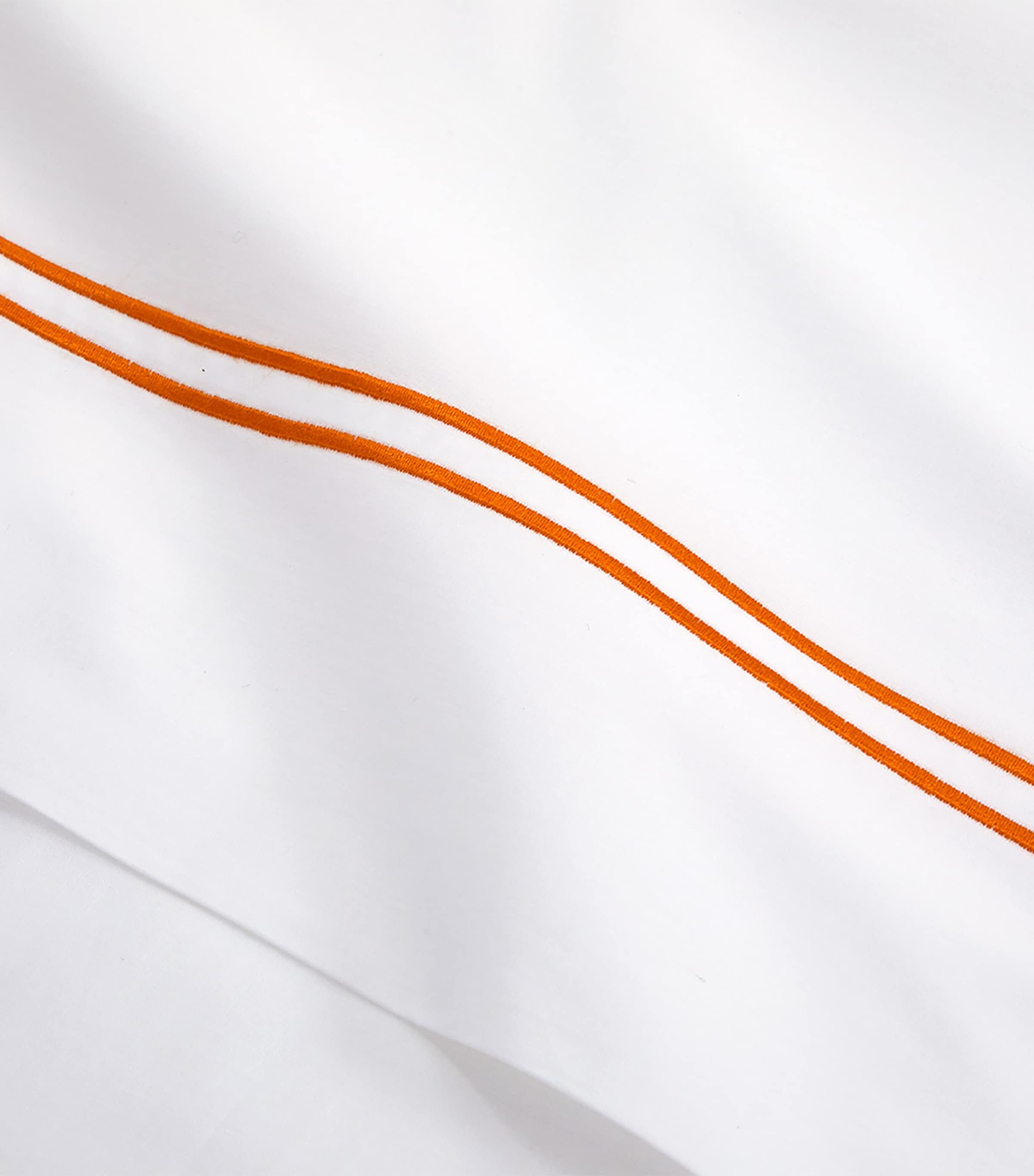 Yves Delorme Organic Cotton Duo Orange Double Flat Sheet (240cm x 295cm) Orange Image 3
