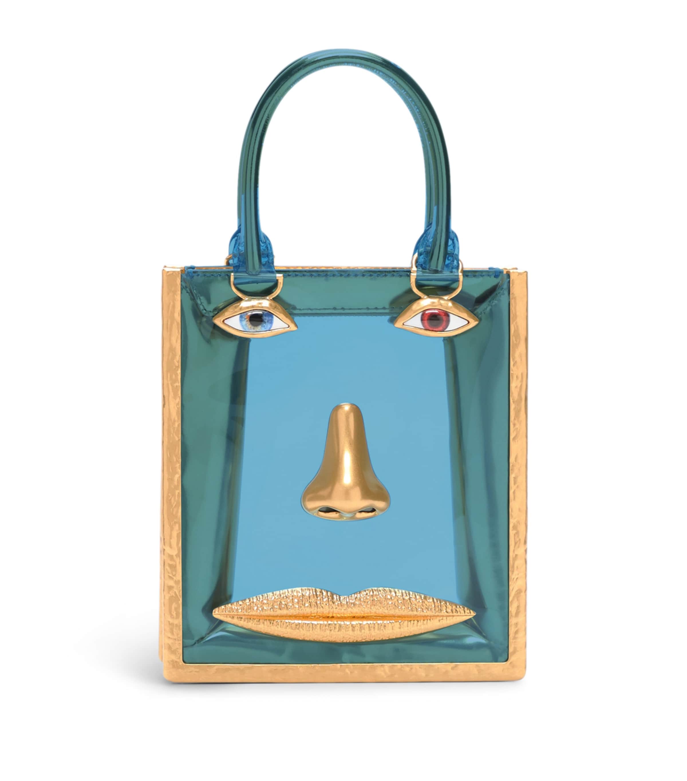 Mini Vinyl Face Top-Handle Bag 71 GOLD/BLUE Image 1