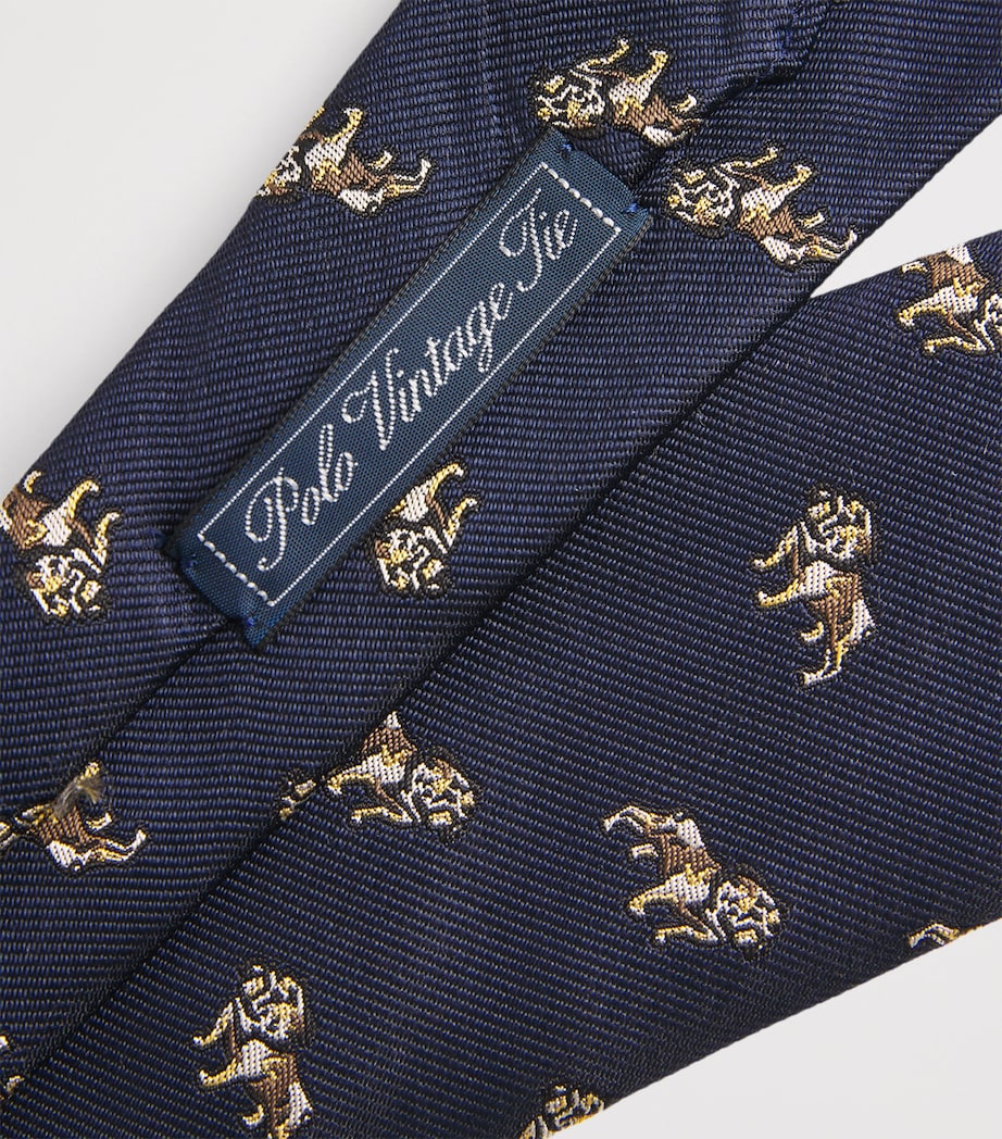 Silk Jacquard Tie NAVY Image 4