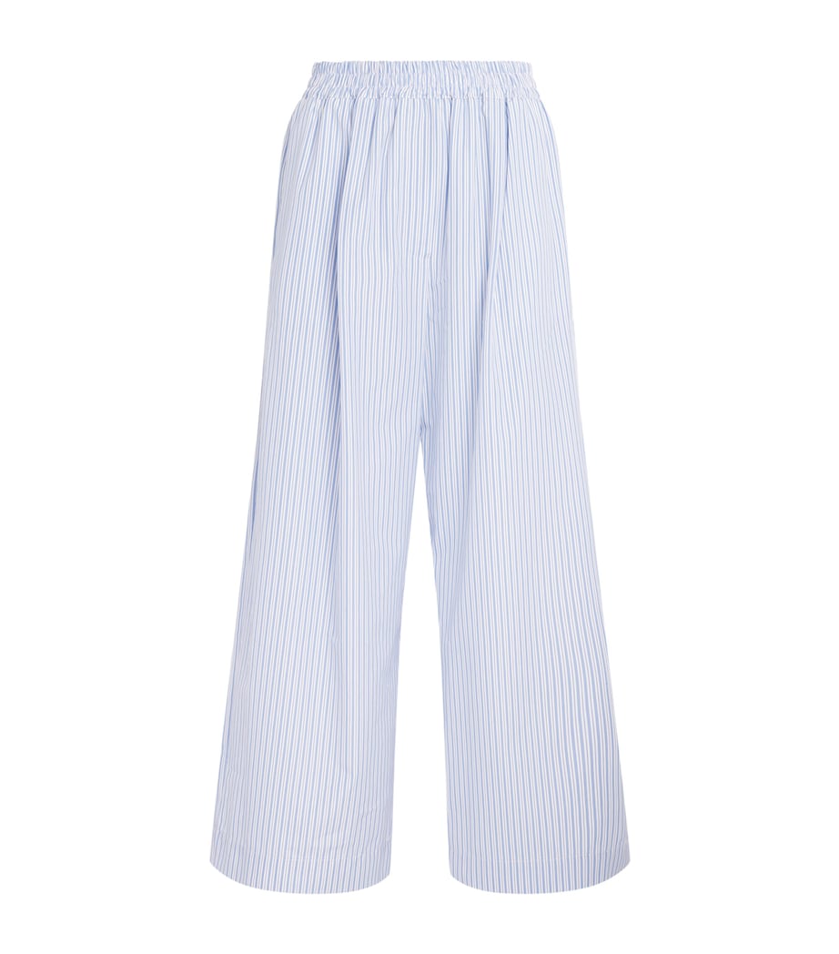 Cotton Wide-Leg Trousers LIGHT BLUE Image 1