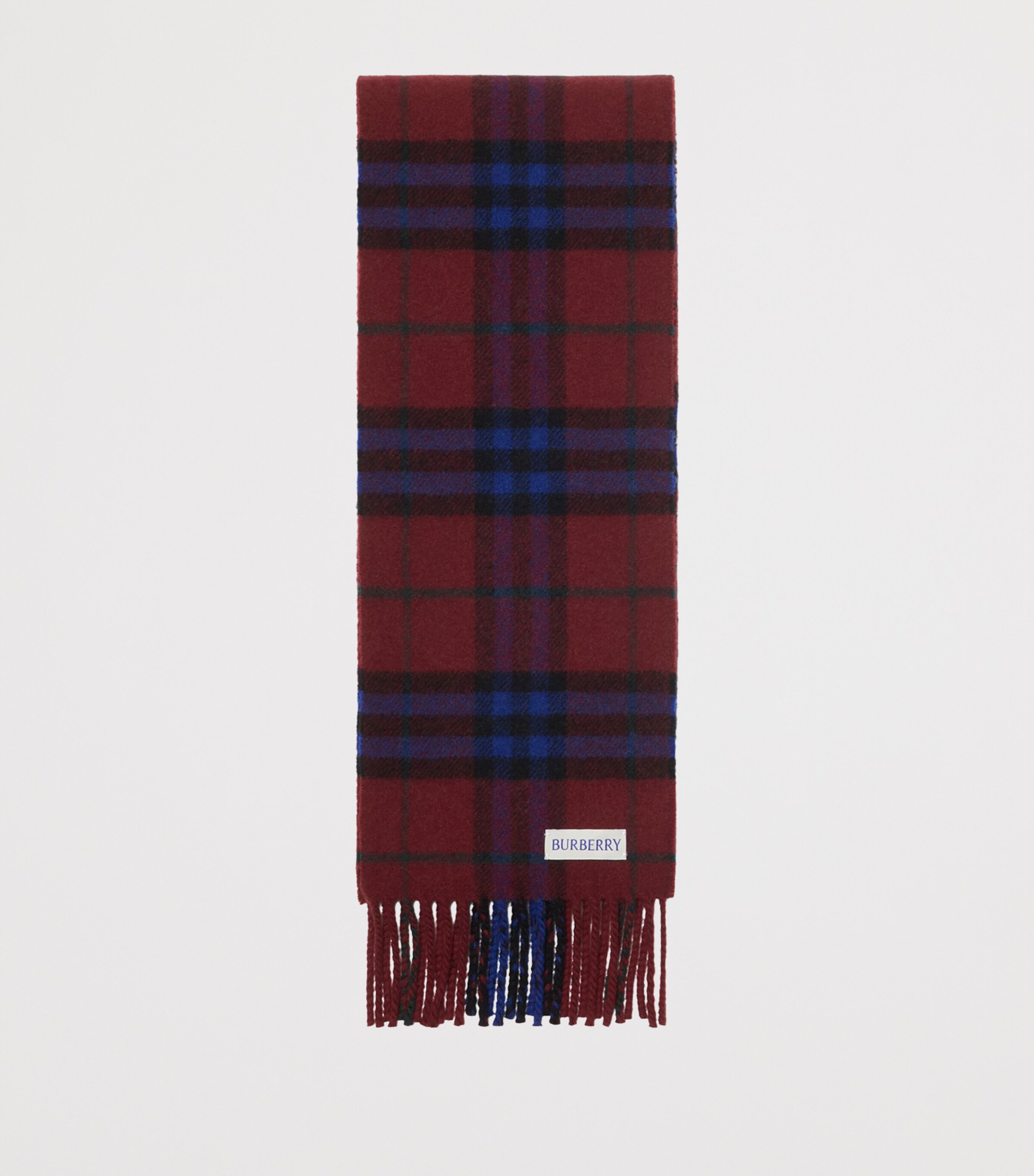 Cashmere Narrow Check Scarf SASH RED Image 8