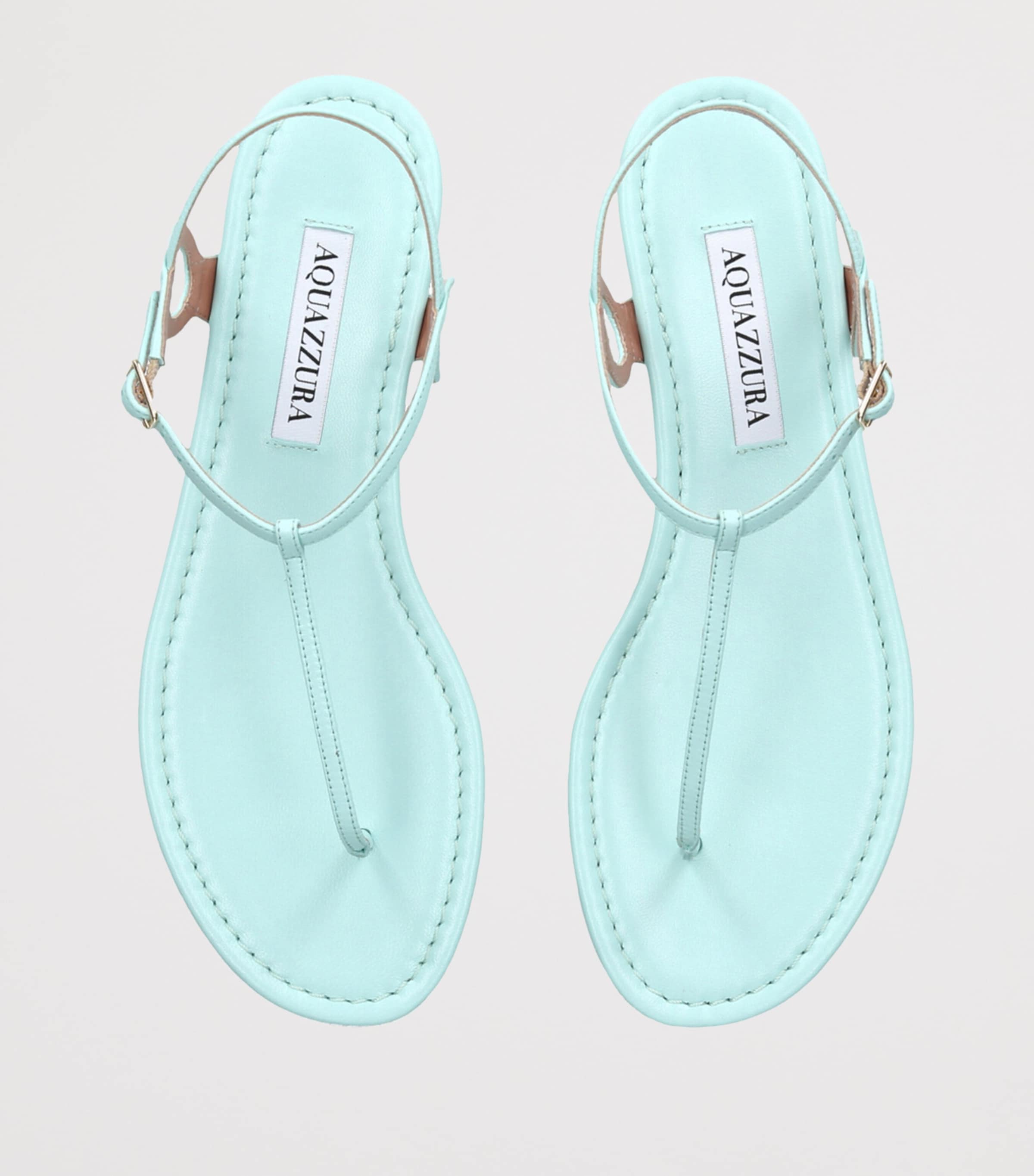 Aquazzura Leather Almost Bare Sandals Pale Blue Image 4