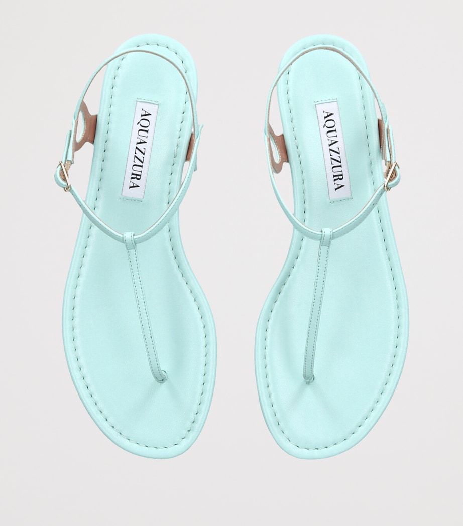 Aquazzura Leather Almost Bare Sandals Pale Blue Image 4
