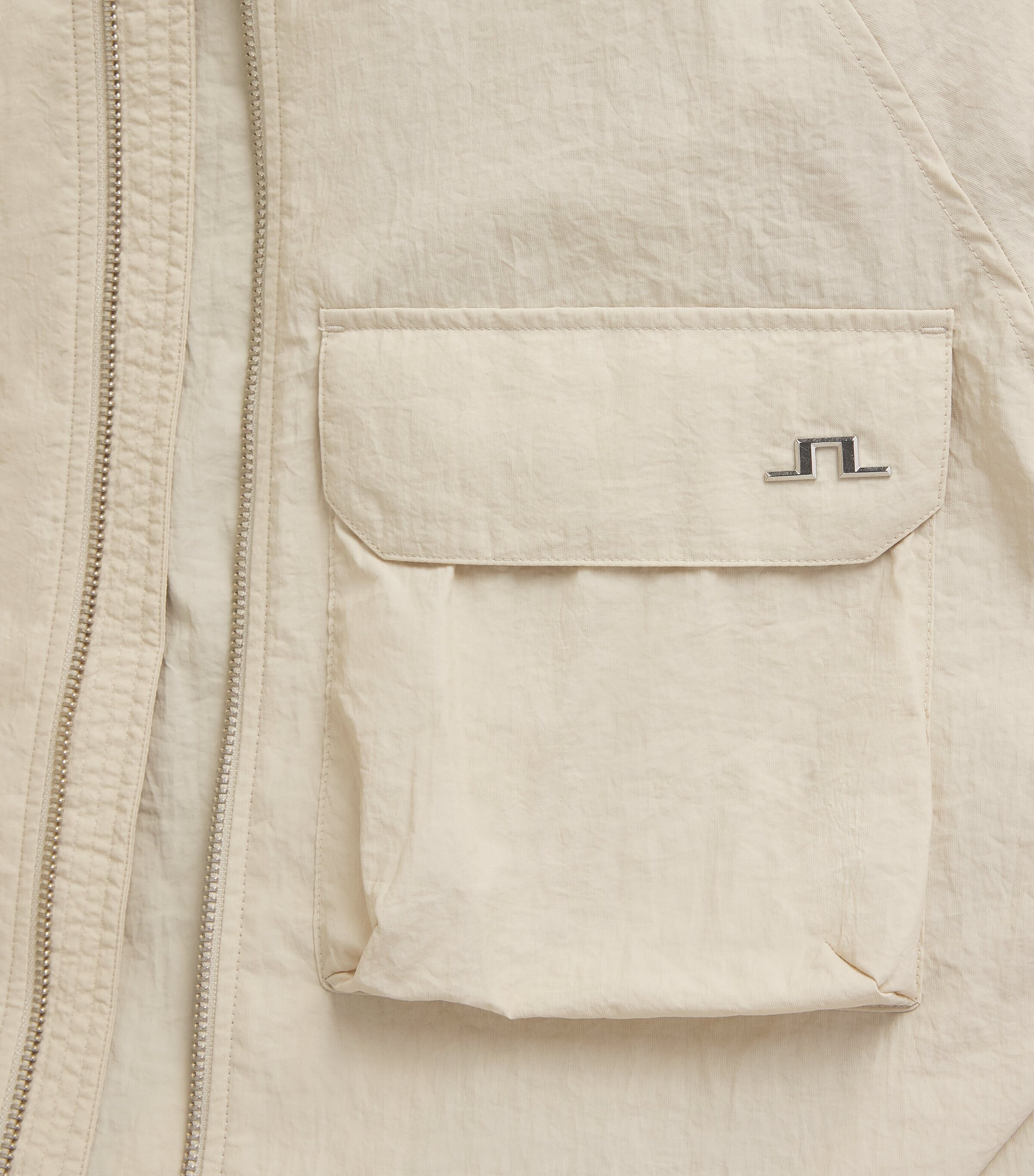 J Lindeberg Mens Gian Crinkle Zip Overshirt Moonbeam Image 6
