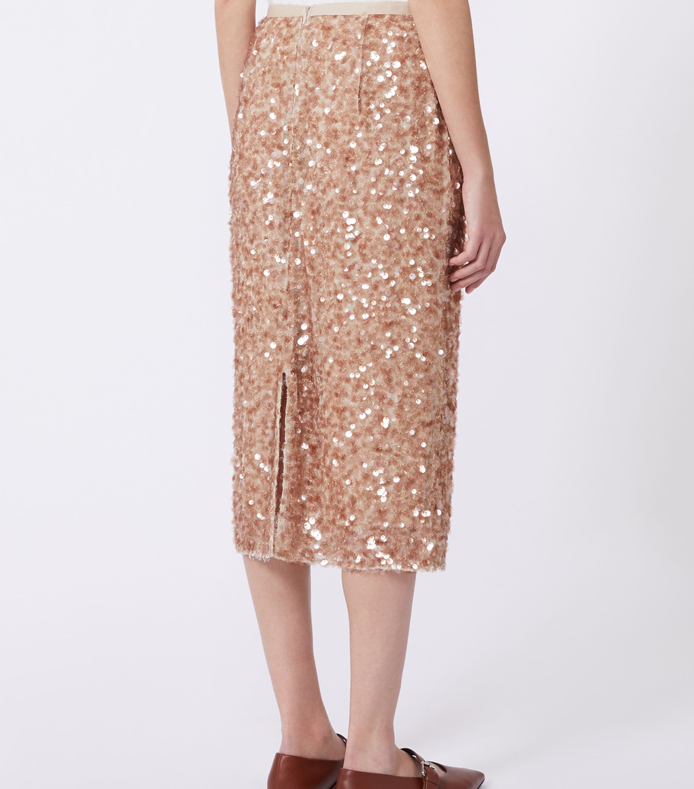 Weekend Max Mara Womens Sequinned Midi Skirt Nudo Image 5