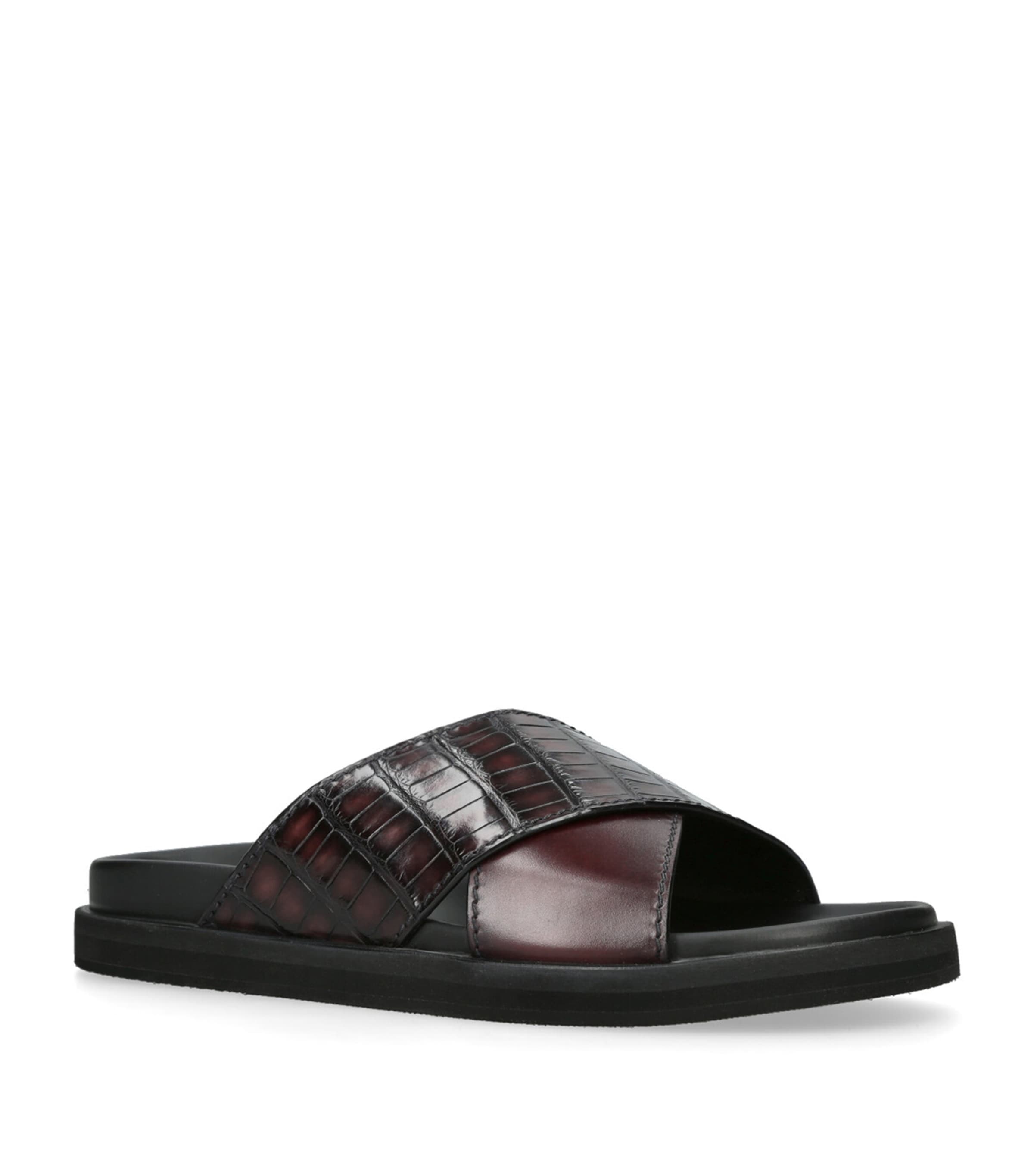 Crocodile Skin Panarea Sandals WINE Image 3