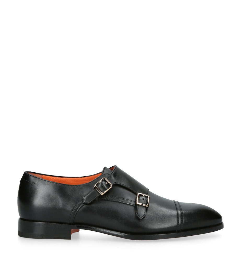 Leather Adrian Blake Monk Shoes BLACK Image 1