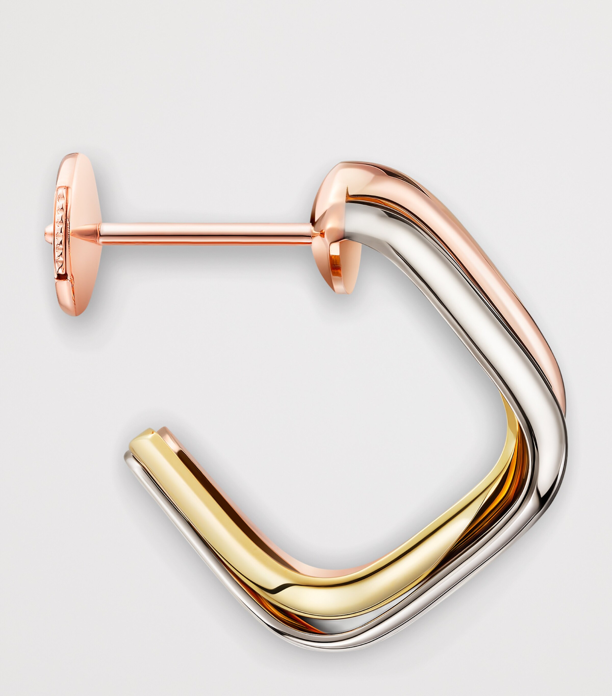 White, Rose and Yellow Gold Trinity Box Earrings WHITE GOLD Image 7