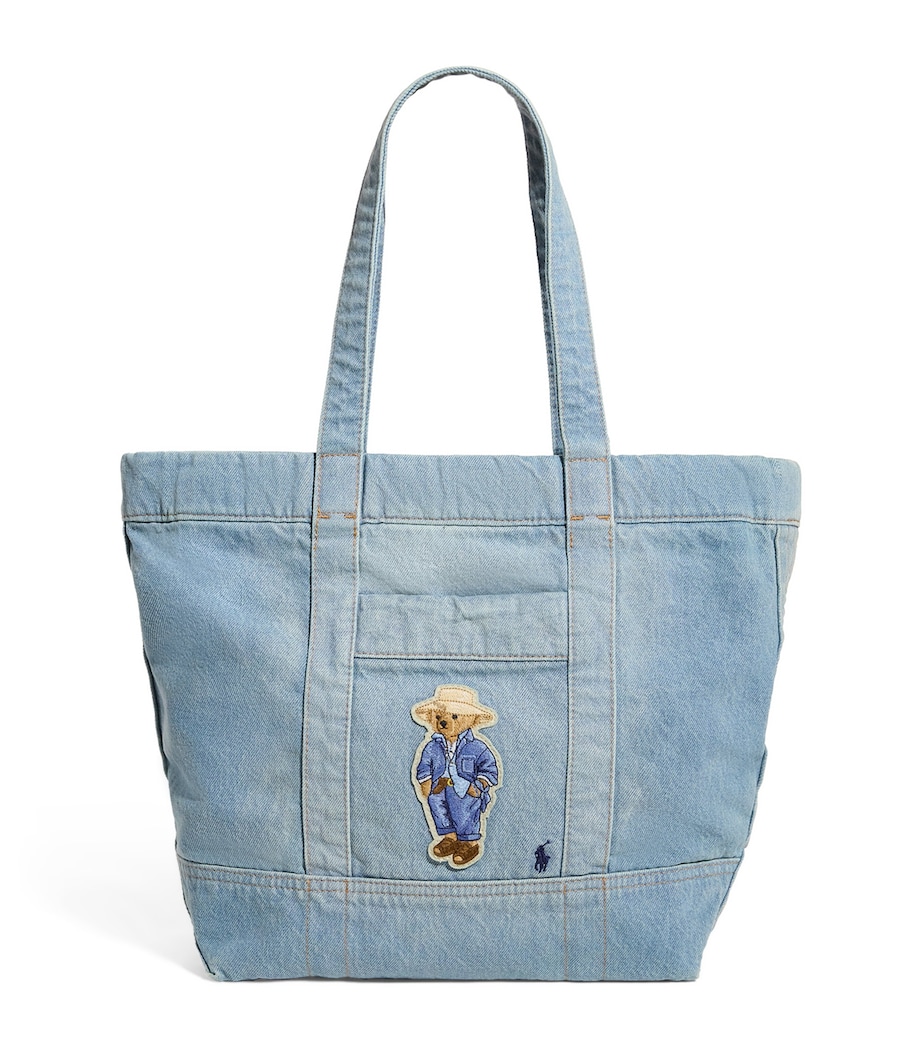 Polo Ralph Lauren Medium Denim Polo Bear Tote Bag | Harrods UK