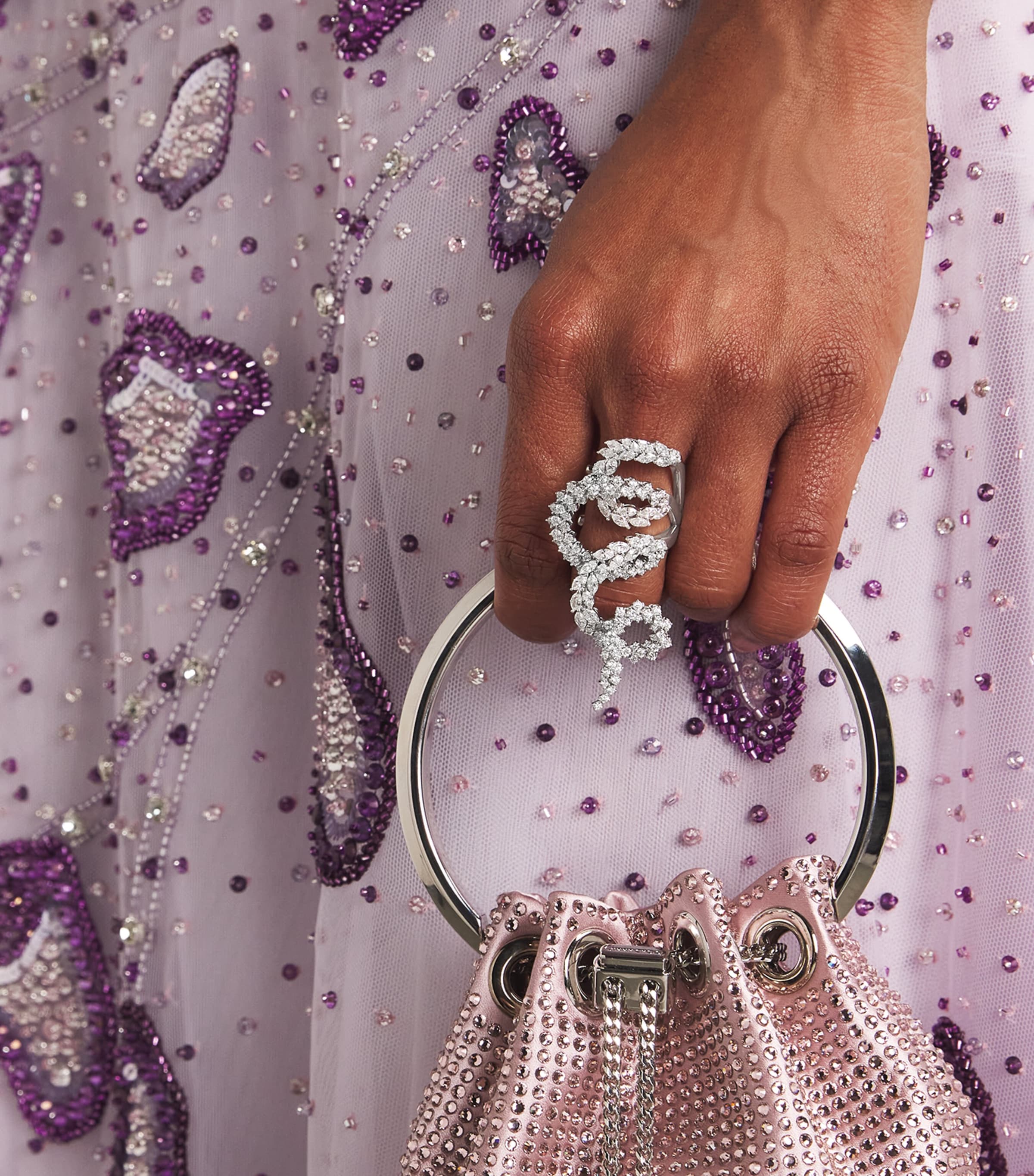 White Gold and Diamond Y-Not Ring (Size 54) WHITE GOLD Image 5