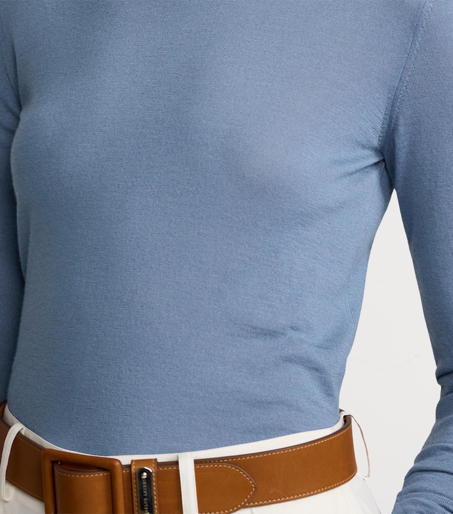 Cashmere Crew-Neck Sweater CORNFLOWER Image 6