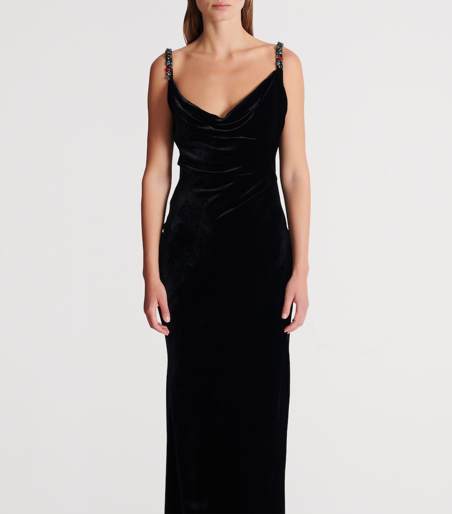 Velvet Embellished Gown EAH NOIR/MULTICO Image 4