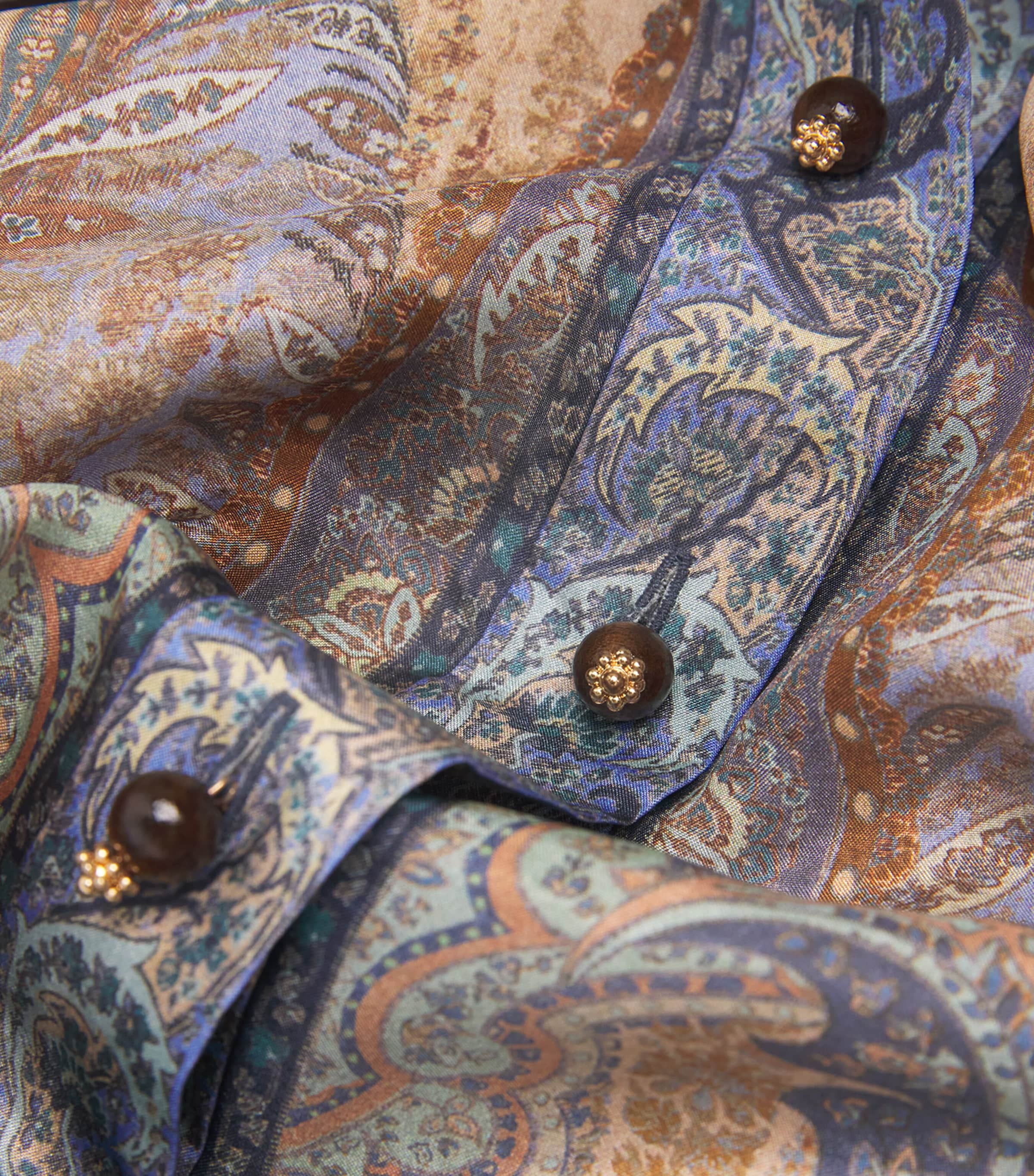 Silk Printed Wanderlust Shirt TAPSTRY BLU MLTITPBL Image 6