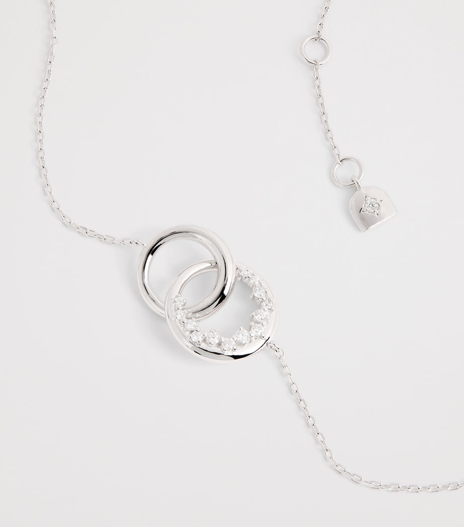 Rhodium-Plated Silver Orbit Crystal Pendant Necklace SILVER Image 4