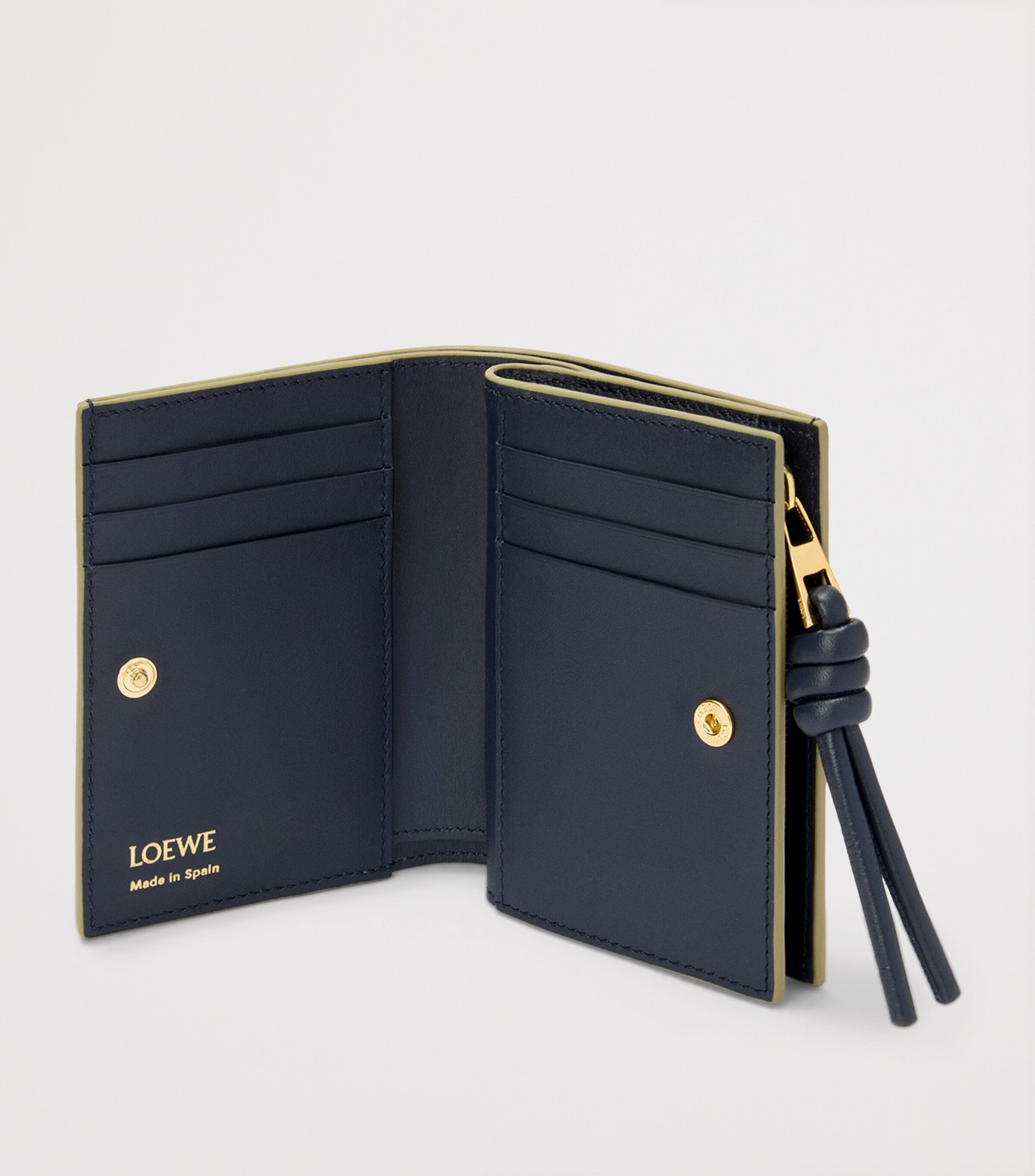 Leather Knot Wallet EUCALYPTUS DEEP NAVY Image 3