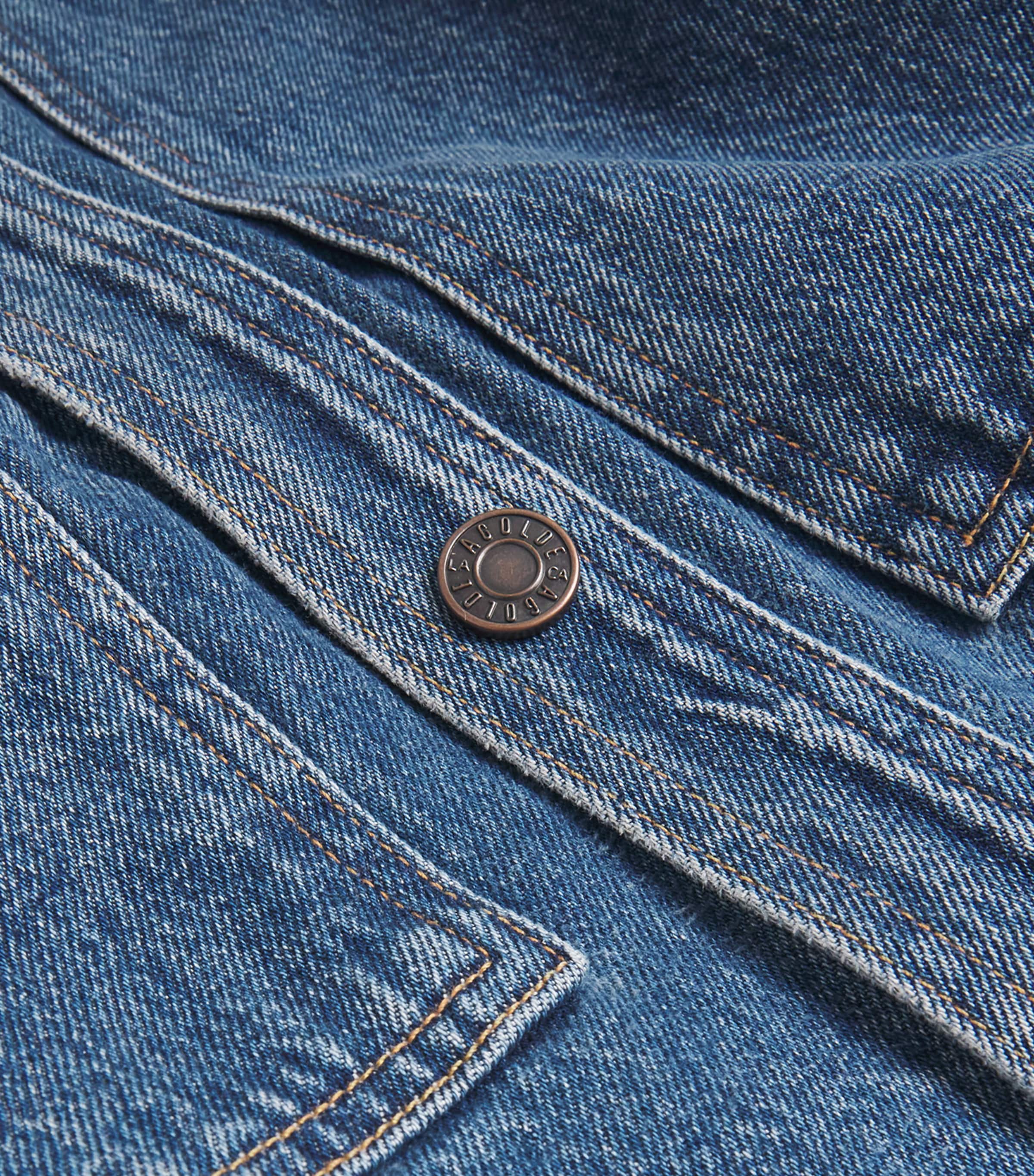 AGOLDE Mens Oversized Atticus Denim Shirt Creased Dk Indigo Image 5