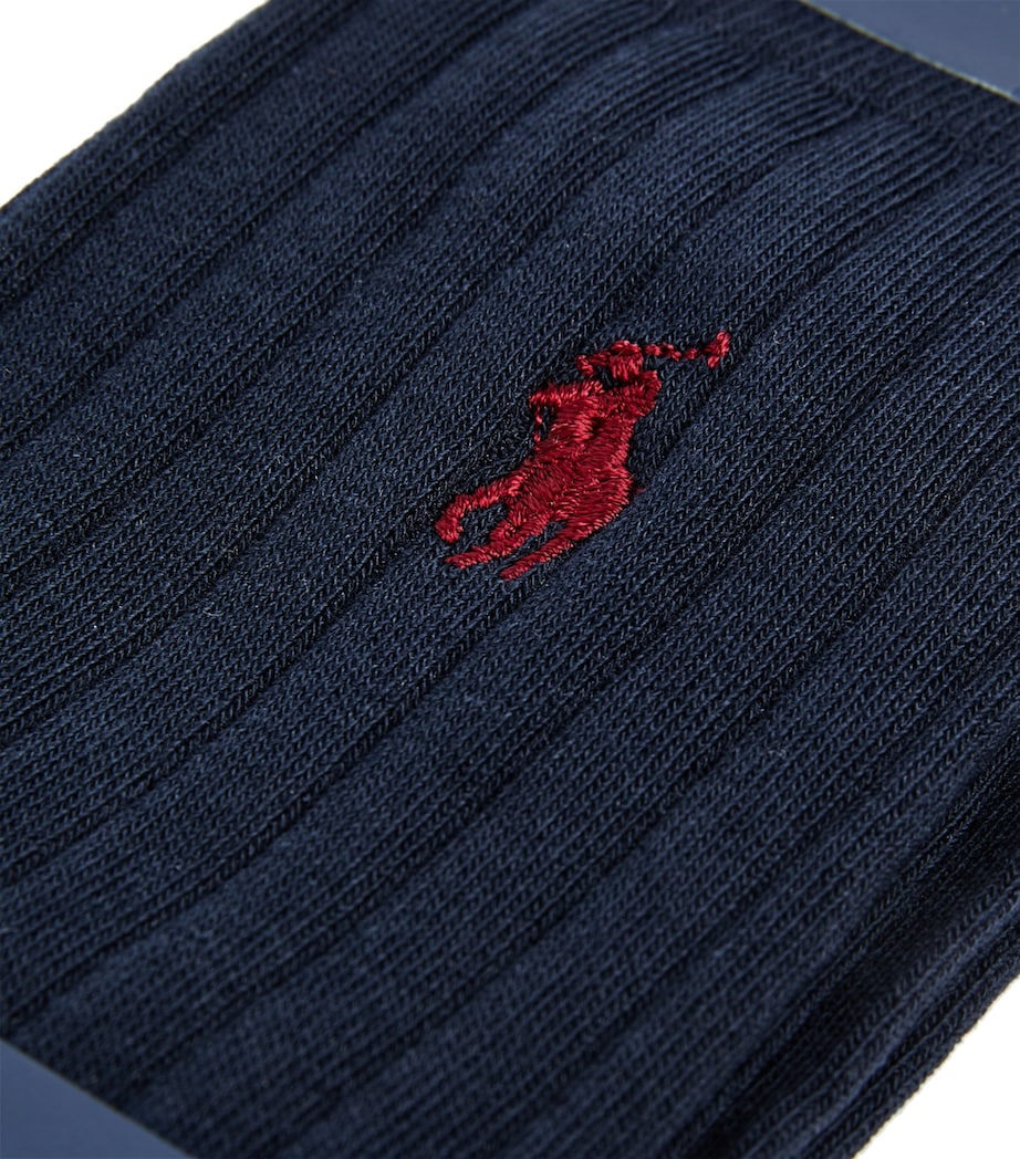 Polo Ralph Lauren Mens Cotton-Blend Crew Socks Blue Image 2