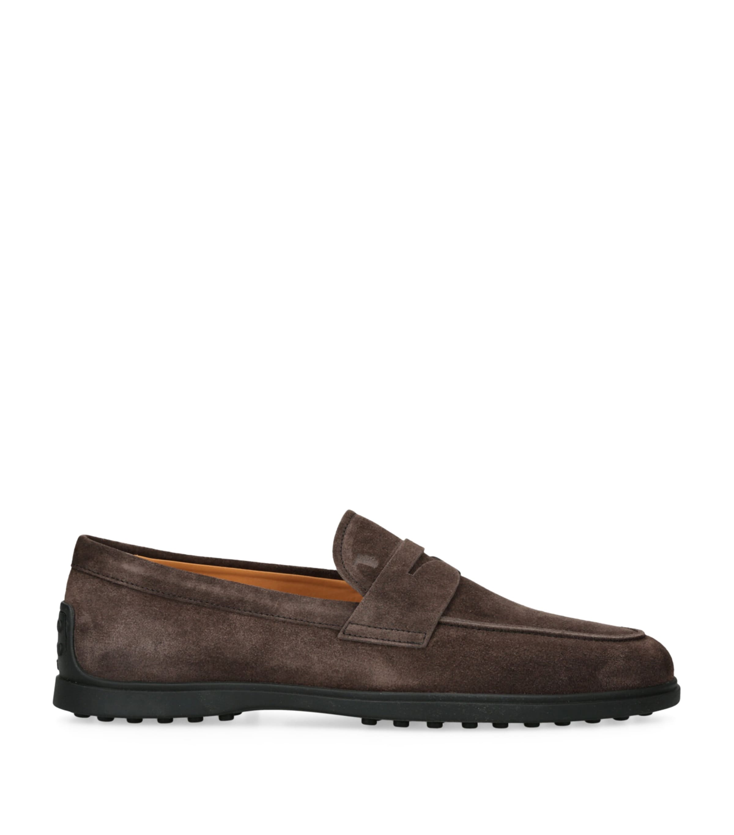 Tod's Suede Gomma Loafers In Black