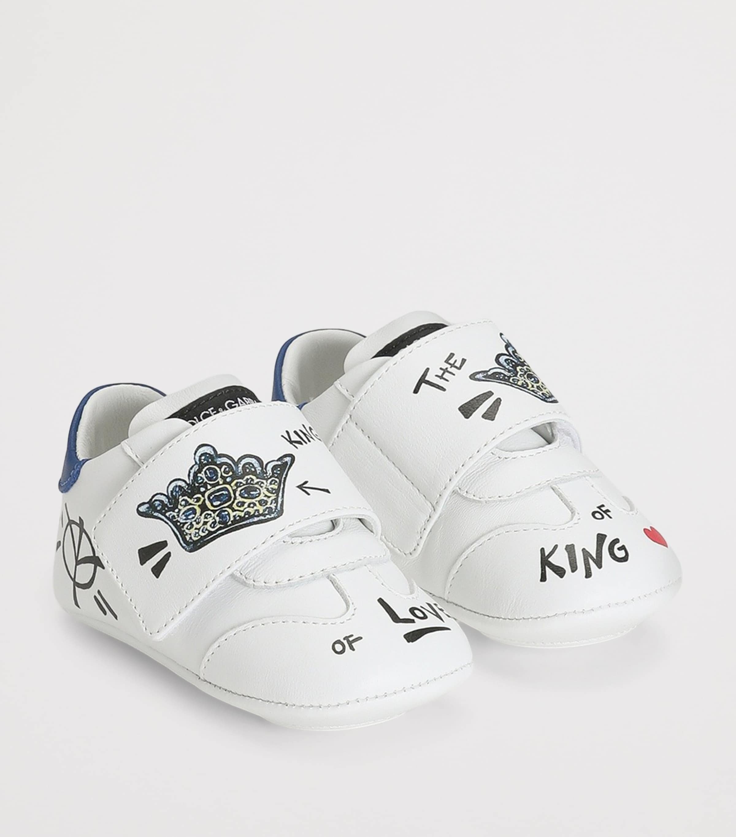 Dolce&Gabbana Kids Leather Low-Top Sneakers Scritte Image 2