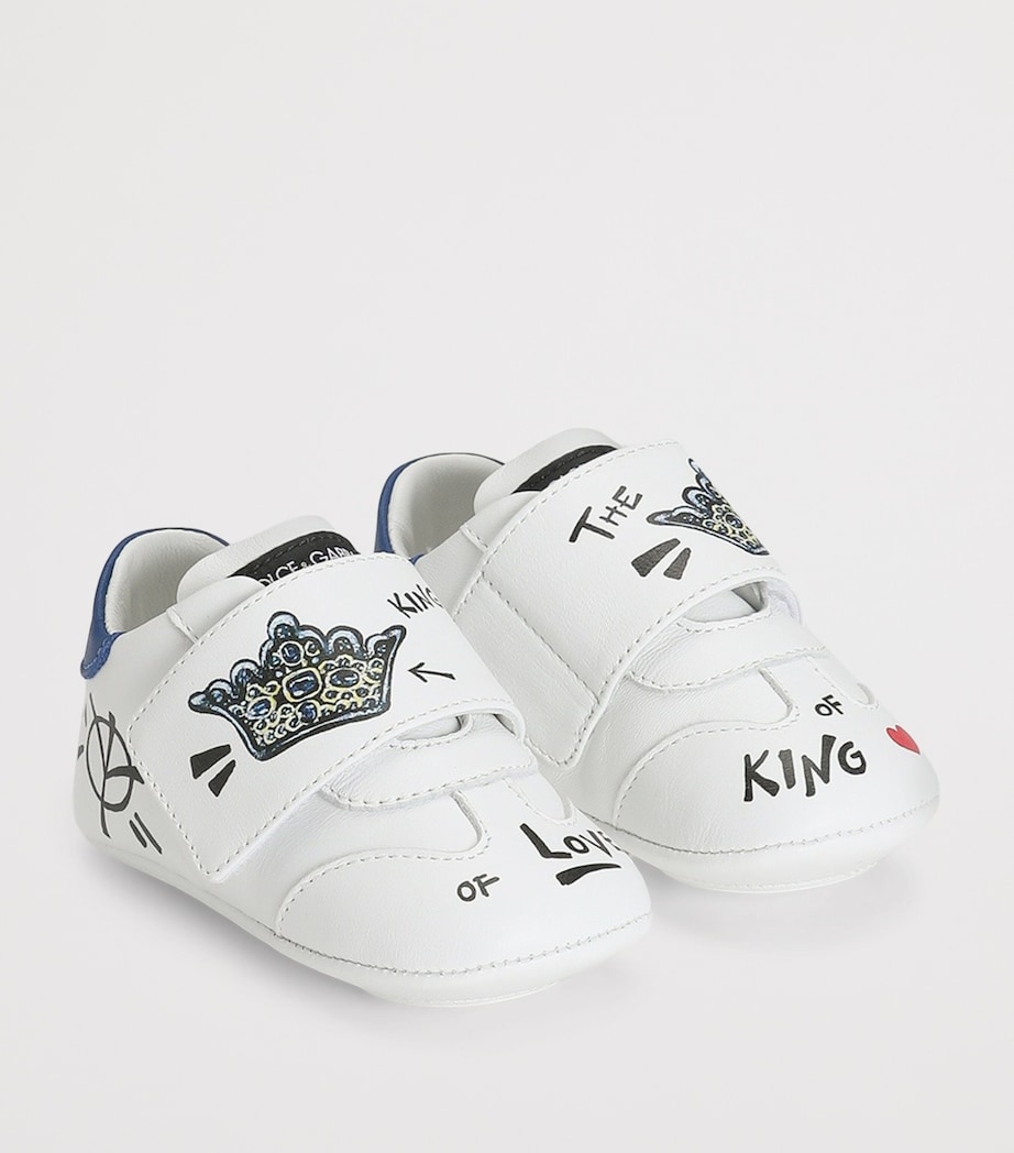 Dolce&Gabbana Kids Leather Low-Top Sneakers Scritte Image 2