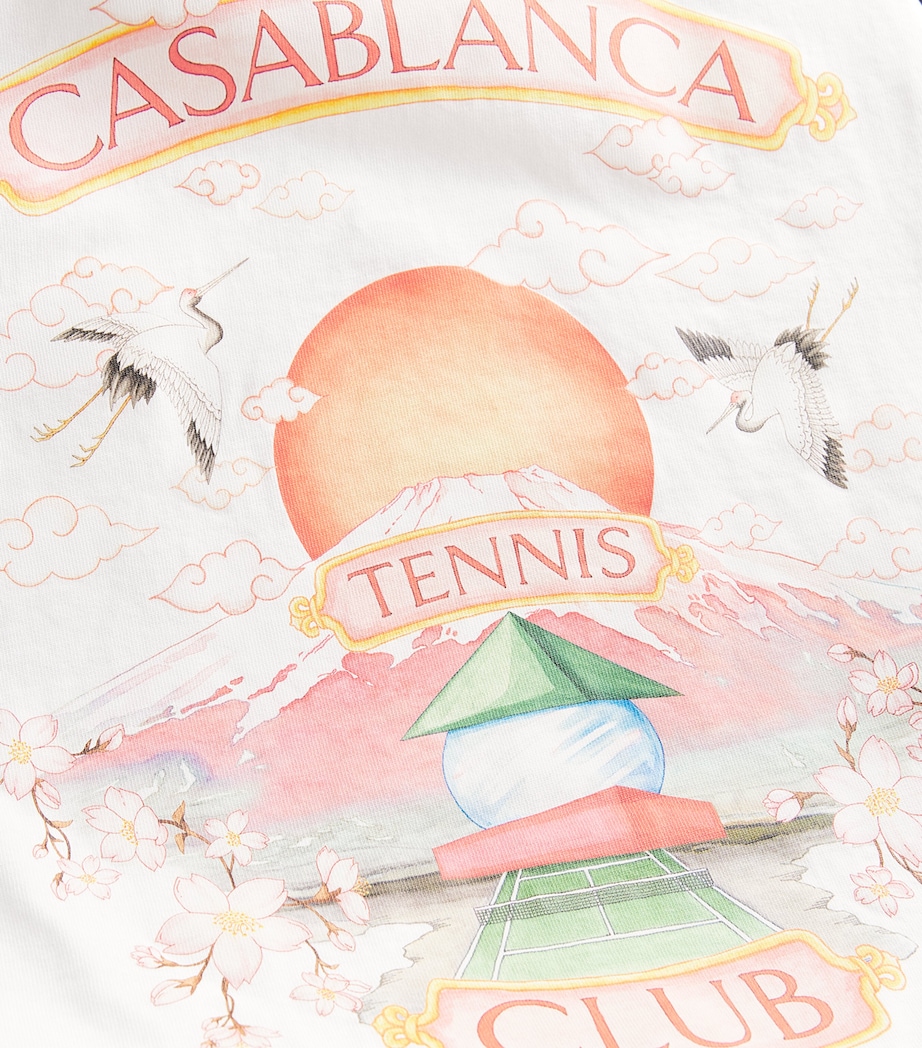 Cotton Tennis Club Print T-Shirt WHITE Image 5