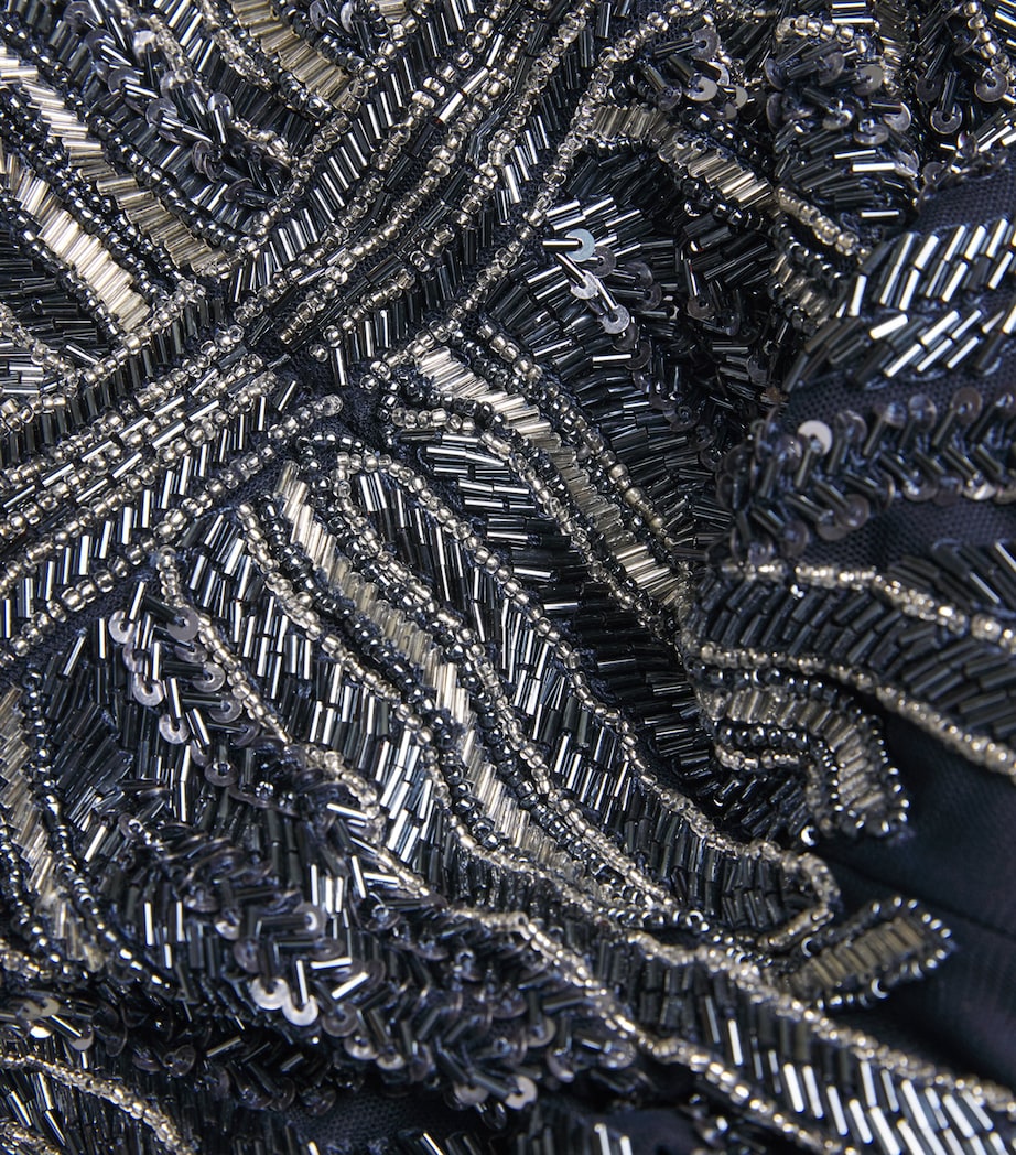 Embellished Marcia Cape Gown NAVY Image 5