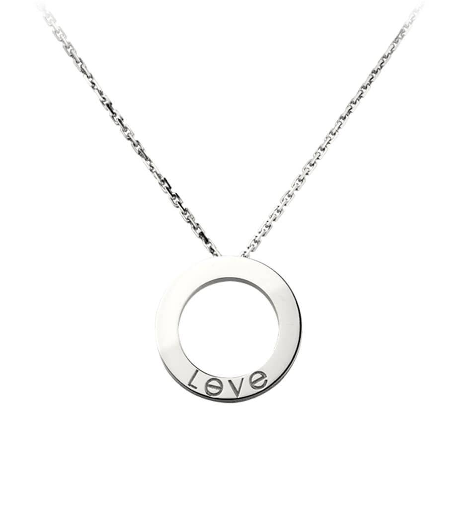 White Gold LOVE Necklace WHITE GOLD Image 10