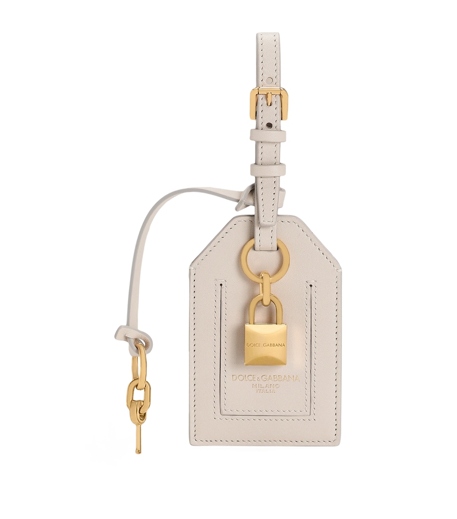 Leather Logo Keychain 80004-IVORY Image 1