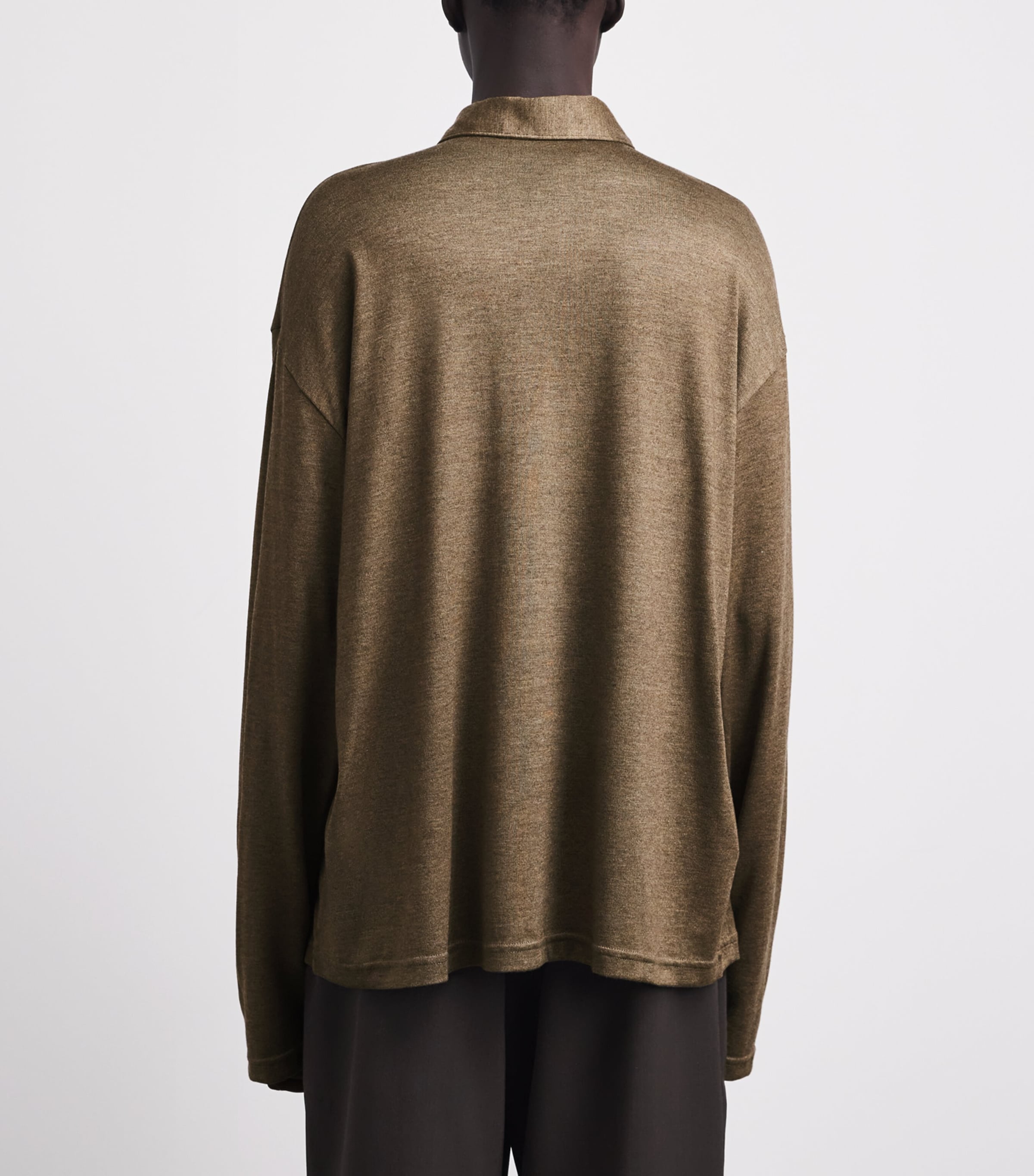 Song For The Mute Mens Polo Sweater Taupe Image 5
