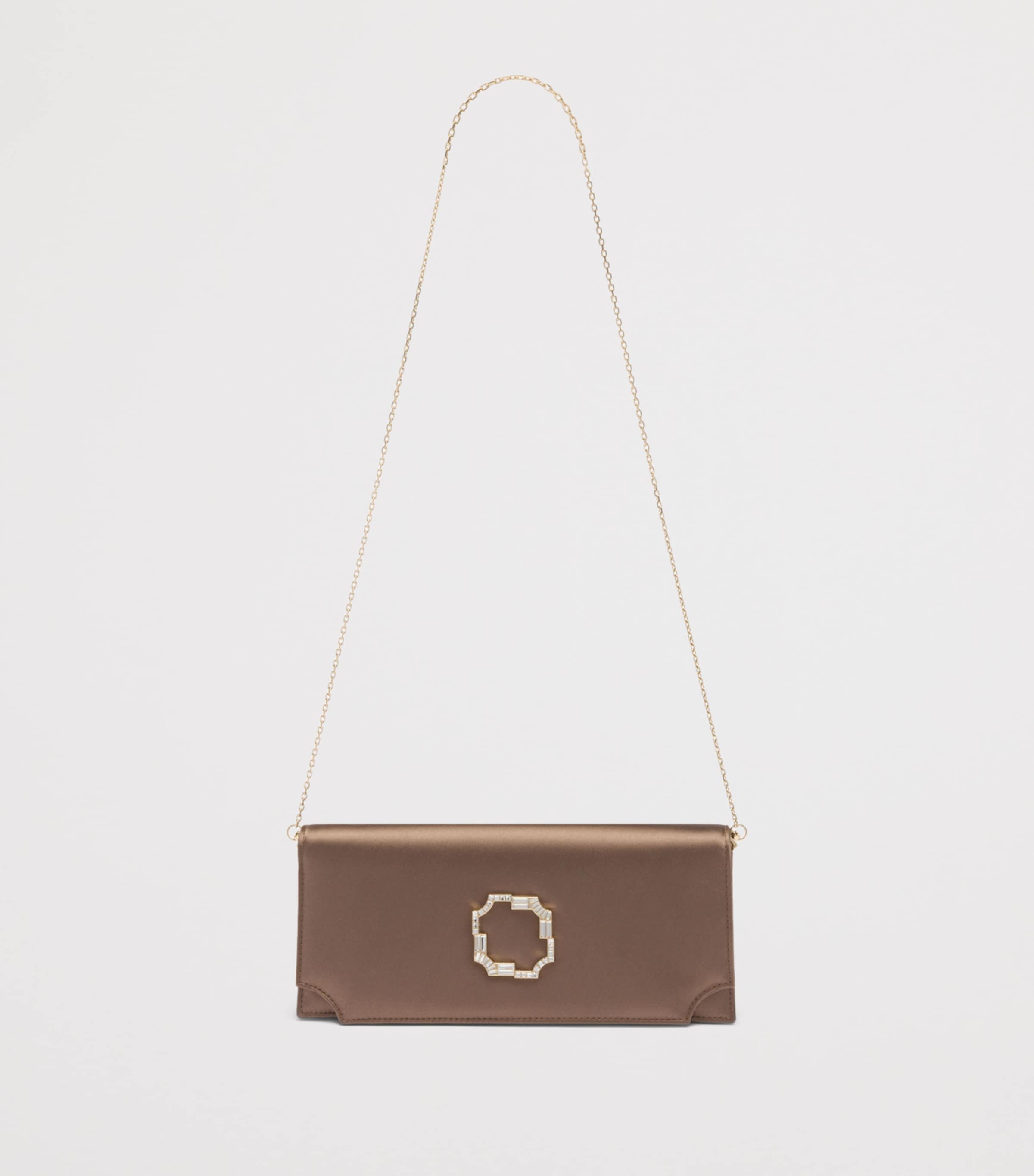 Malone Souliers Satin Vivien Clutch Bag Taupe Image 5