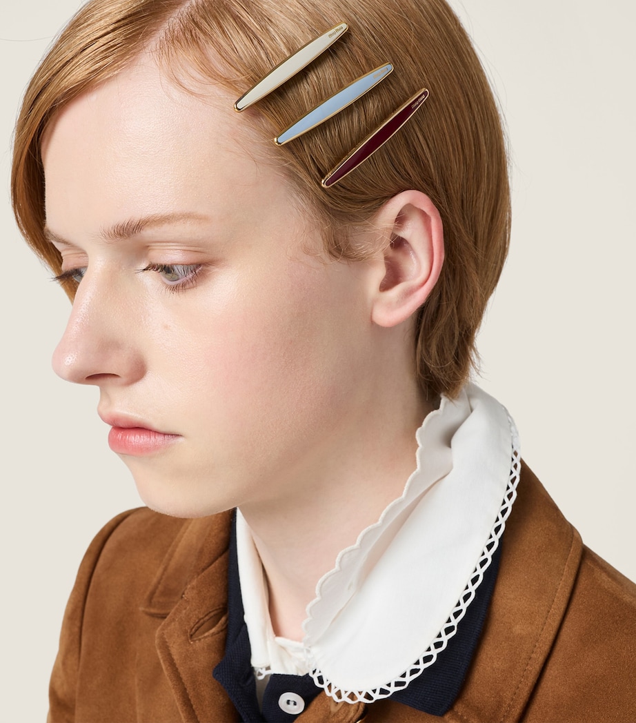 Enamelled Hair Clips (Set of 3) F04Z8 Image 2