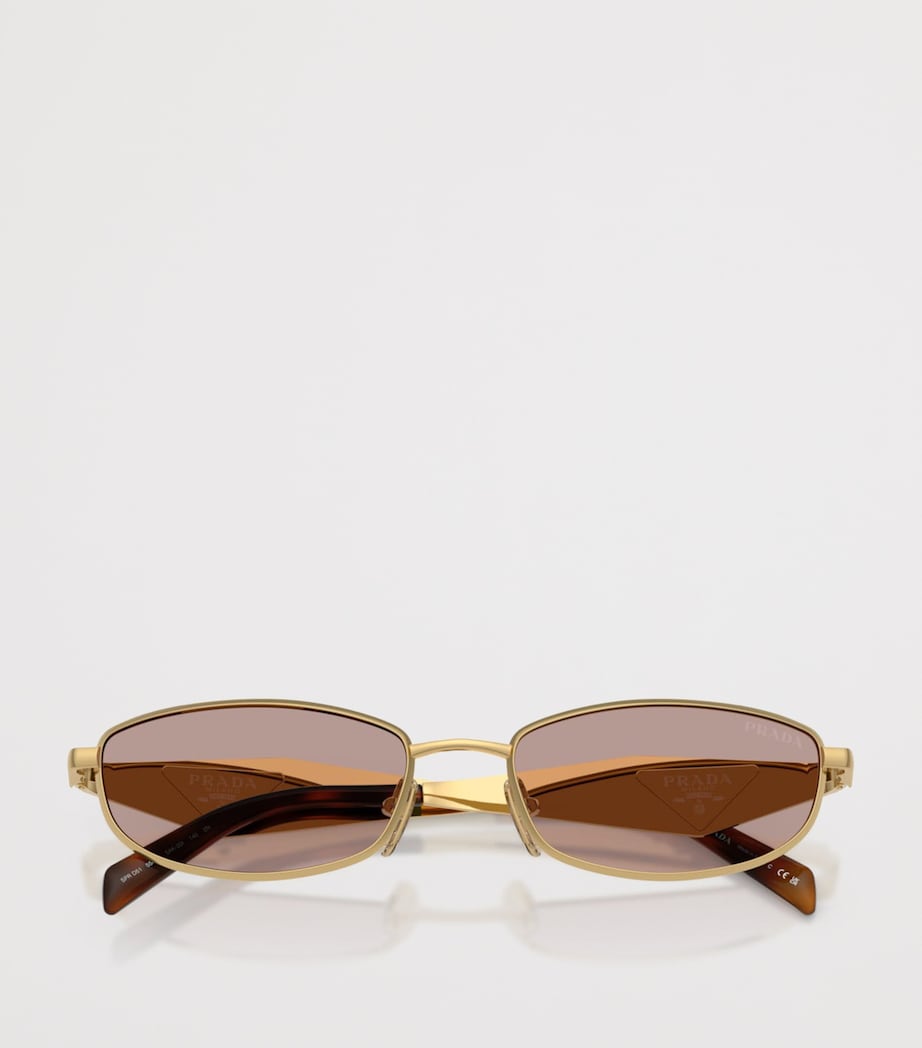 Prada Metal Oval Sunglasses Gold Image 5