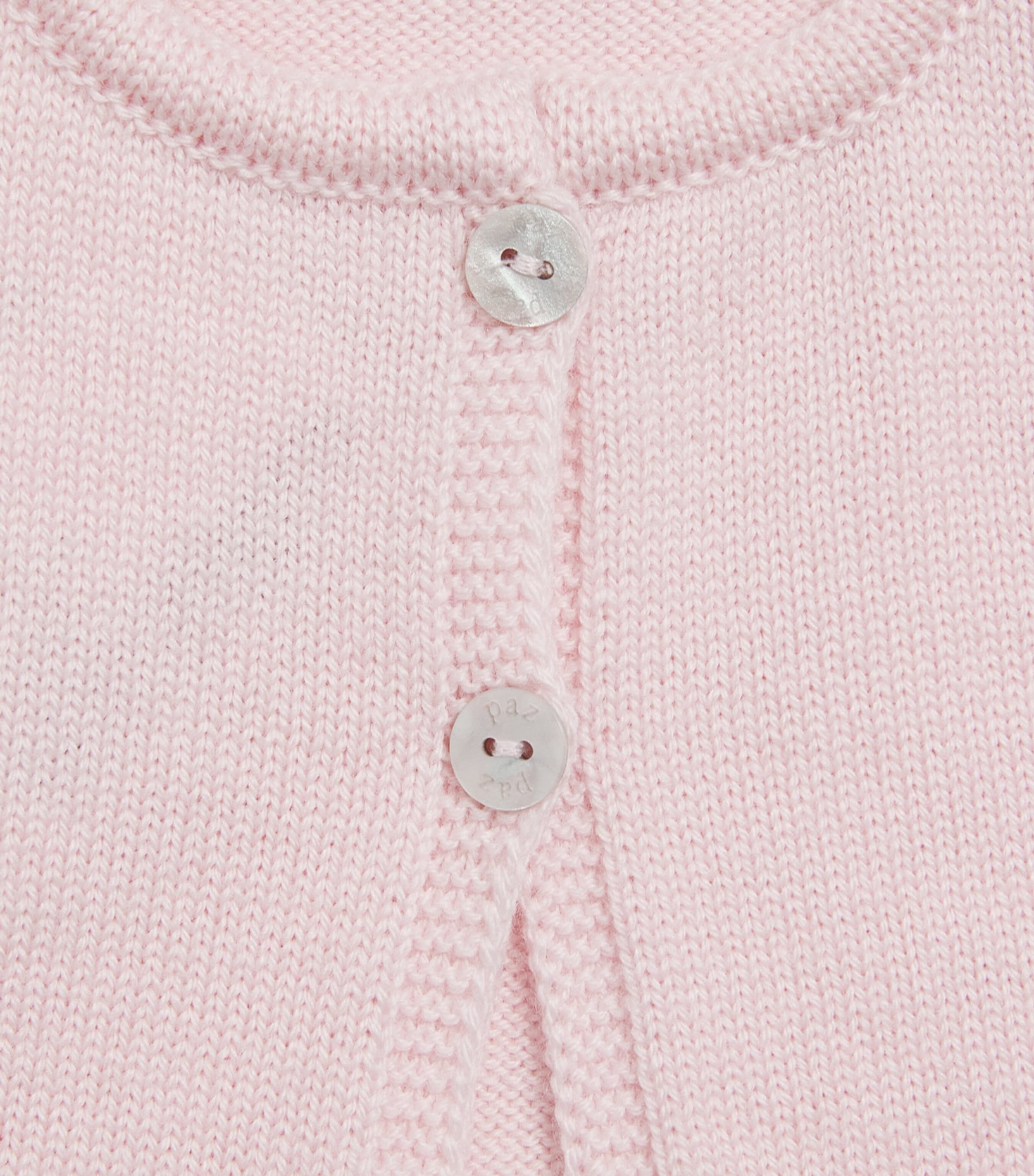 Paz Rodriguez Cotton Knitted Cardigan (1-24 Months) Light Pink Image 3