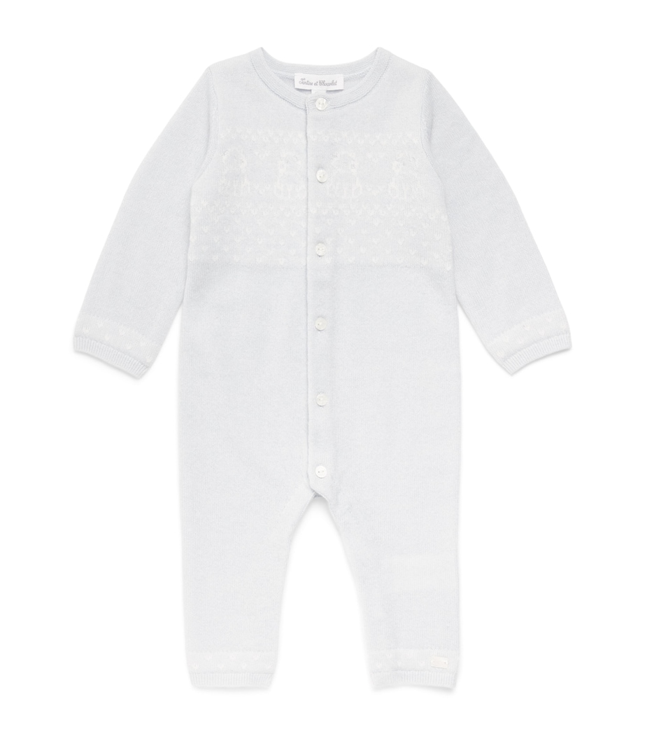 Tartine et Chocolat Wool-Cashmere Playsuit (1-24 Months) Ciel Image 1