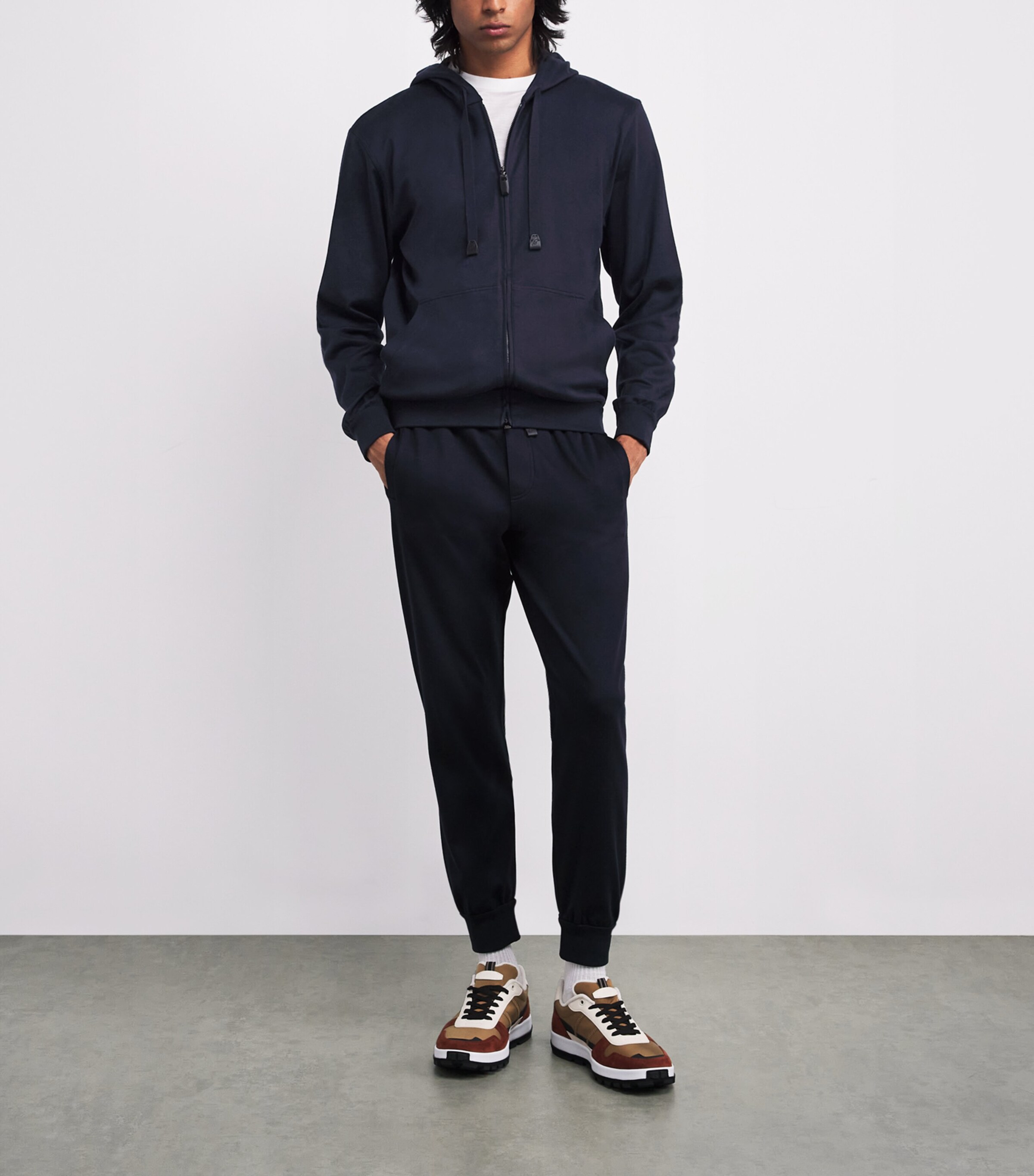 Brioni Blue Zip-Up Hoodie | Harrods US