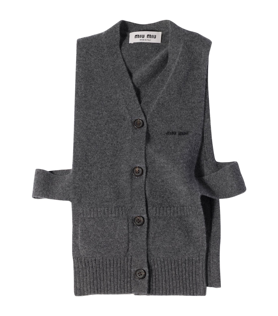Miu Miu Womens Cashmere Cardigan Vest Image 1